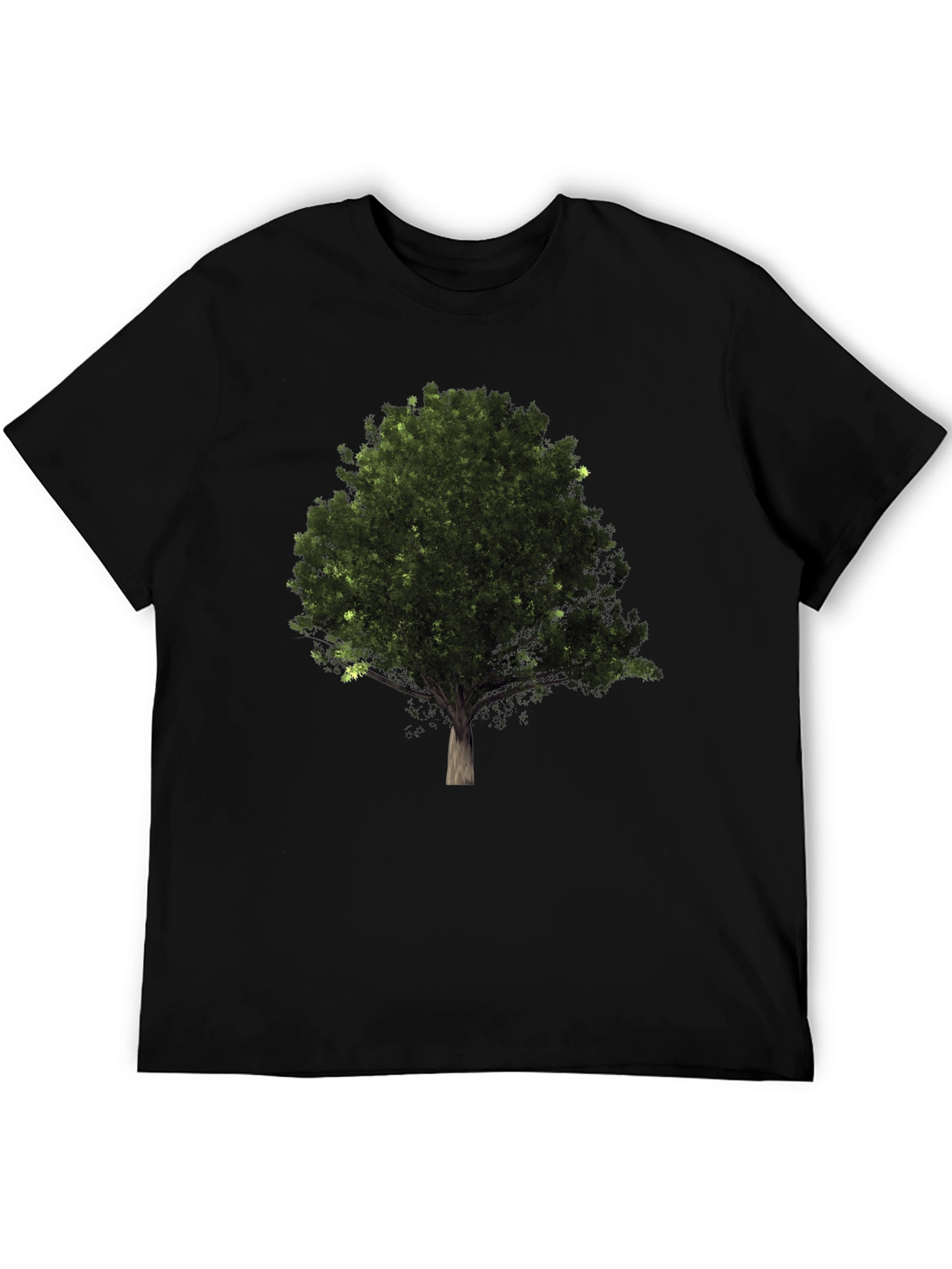 Black Nature Tree Graphic Black T-Shirt view 5