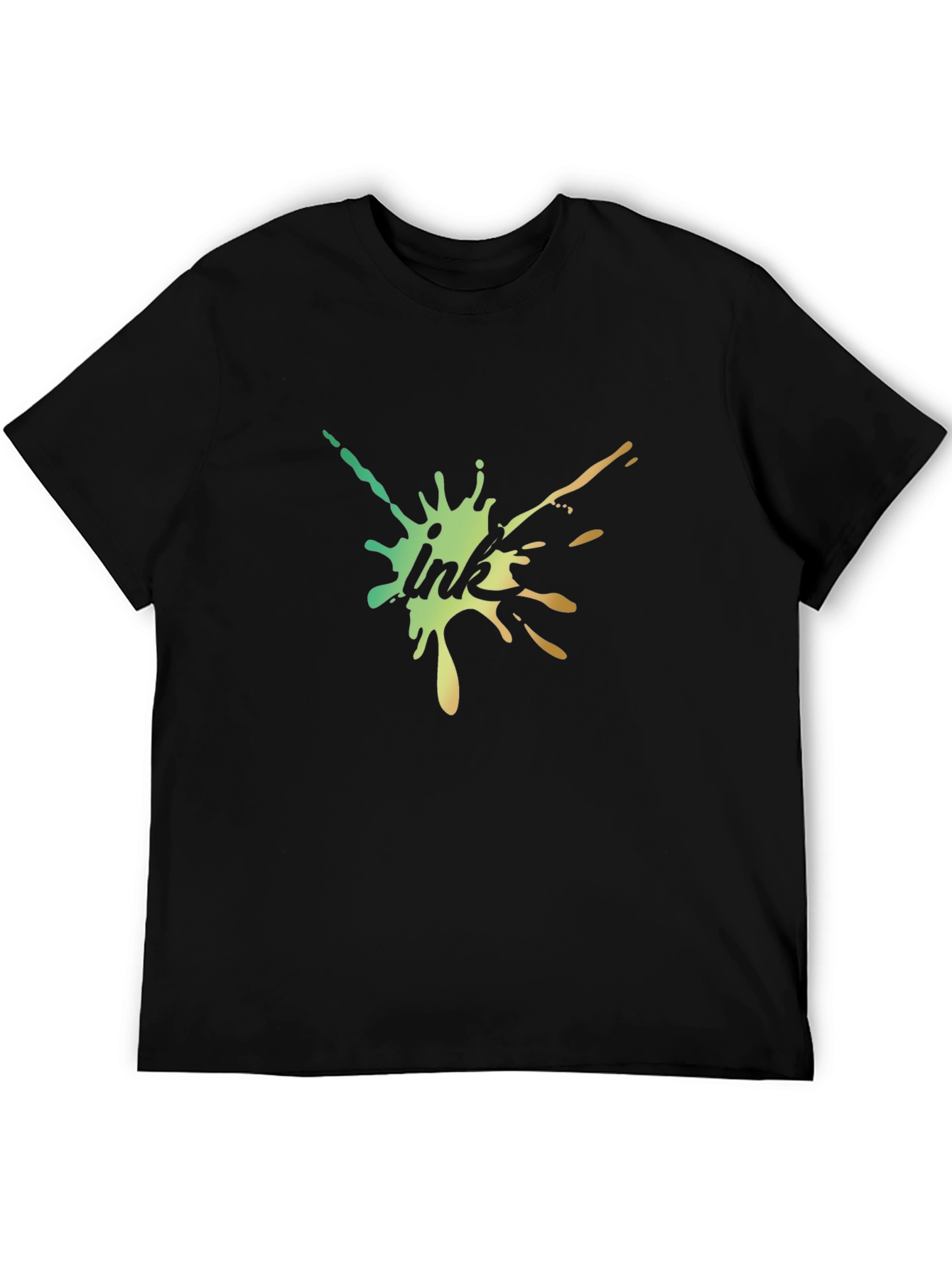 Black Ink Splash T-Shirt - Modern Artistic Design view 5