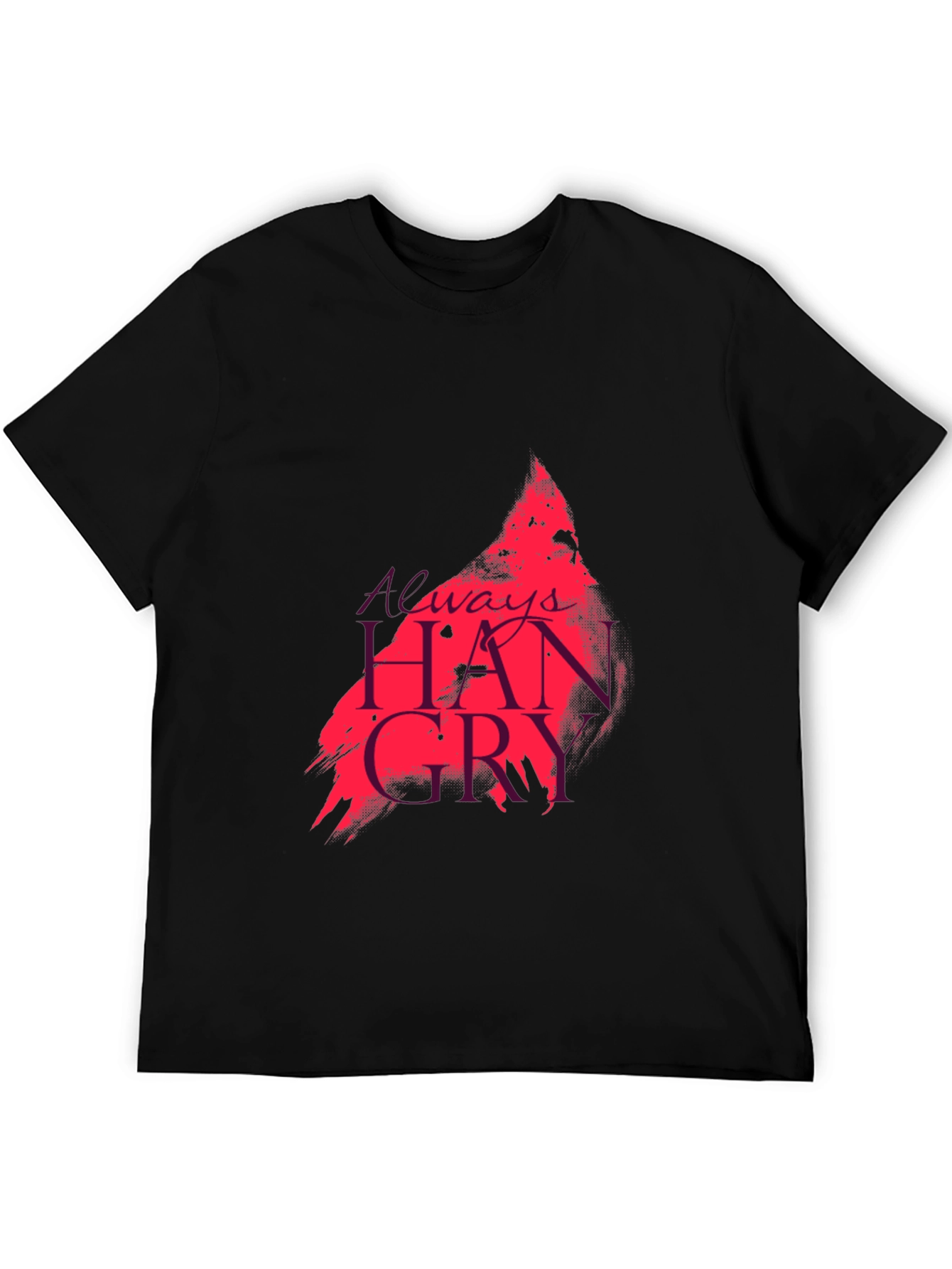 Black Always Hangry Graphic Tee - Black Cotton T-Shirt view 5