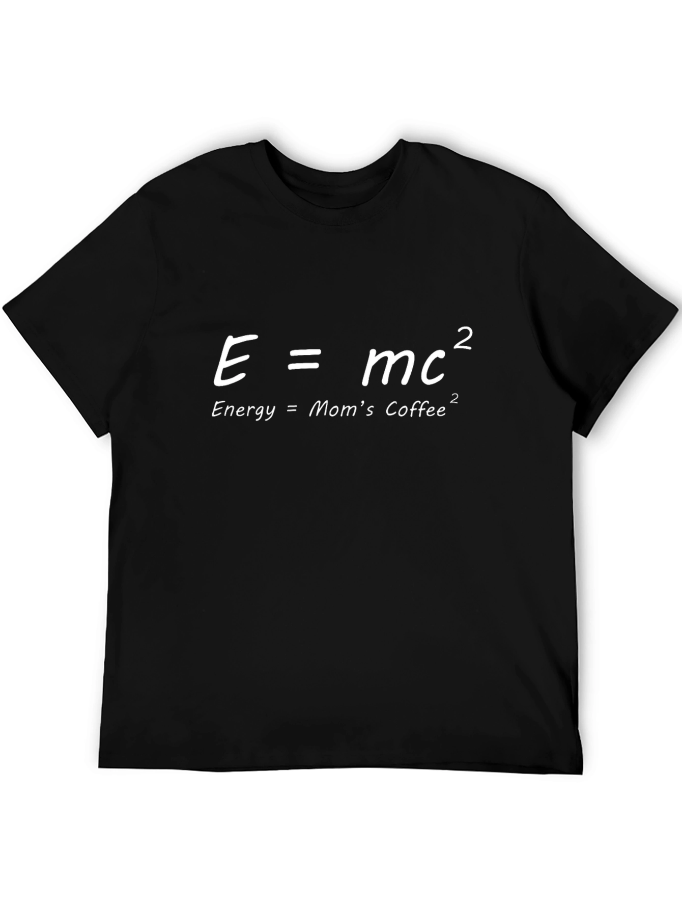 Black E=MC2 Mom's Coffee Tee - Funny Science T-Shirt view 5