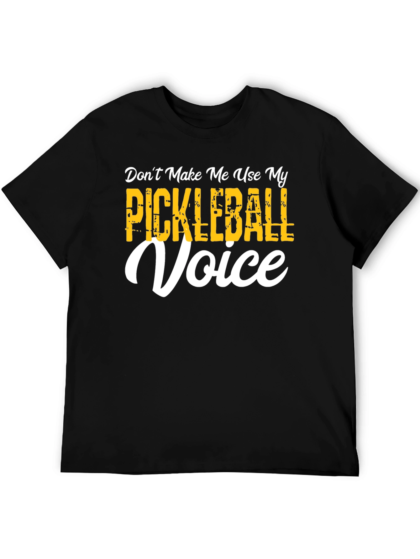 Black Pickleball Voice T-Shirt - Funny Graphic Tee view 5