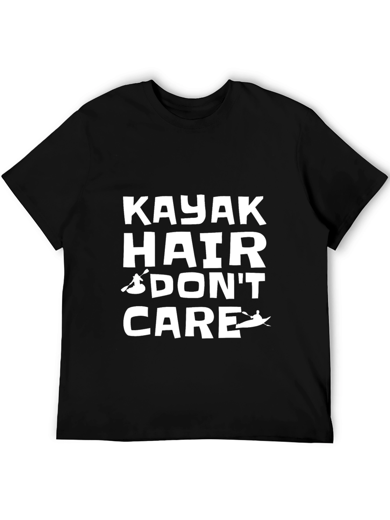 Black Kayak Hair Don't Care Graphic Tee view 5