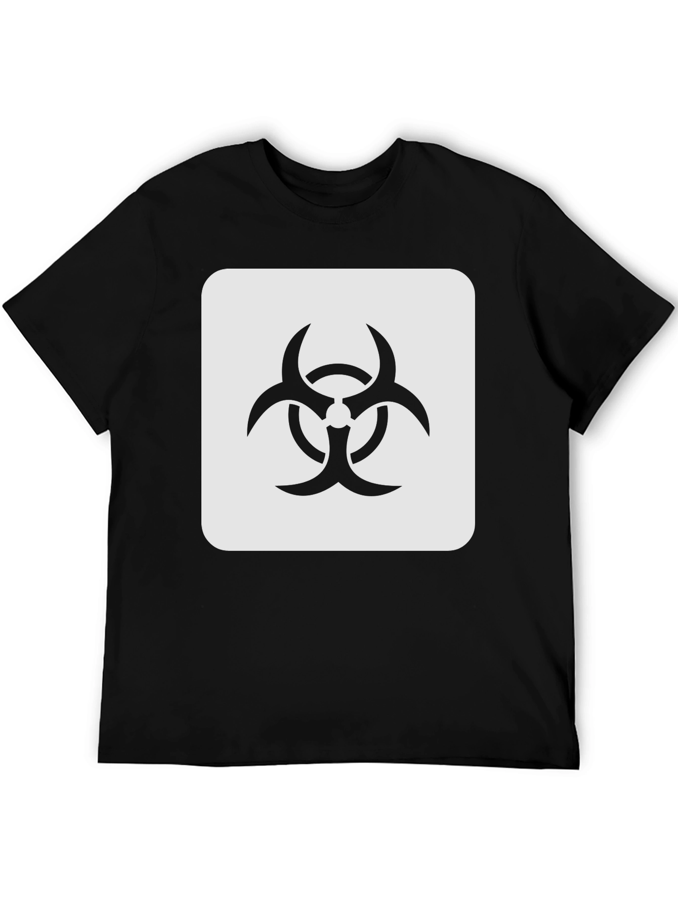 Black Biohazard Symbol Graphic Tee - Black Cotton Blend T-Shirt view 5