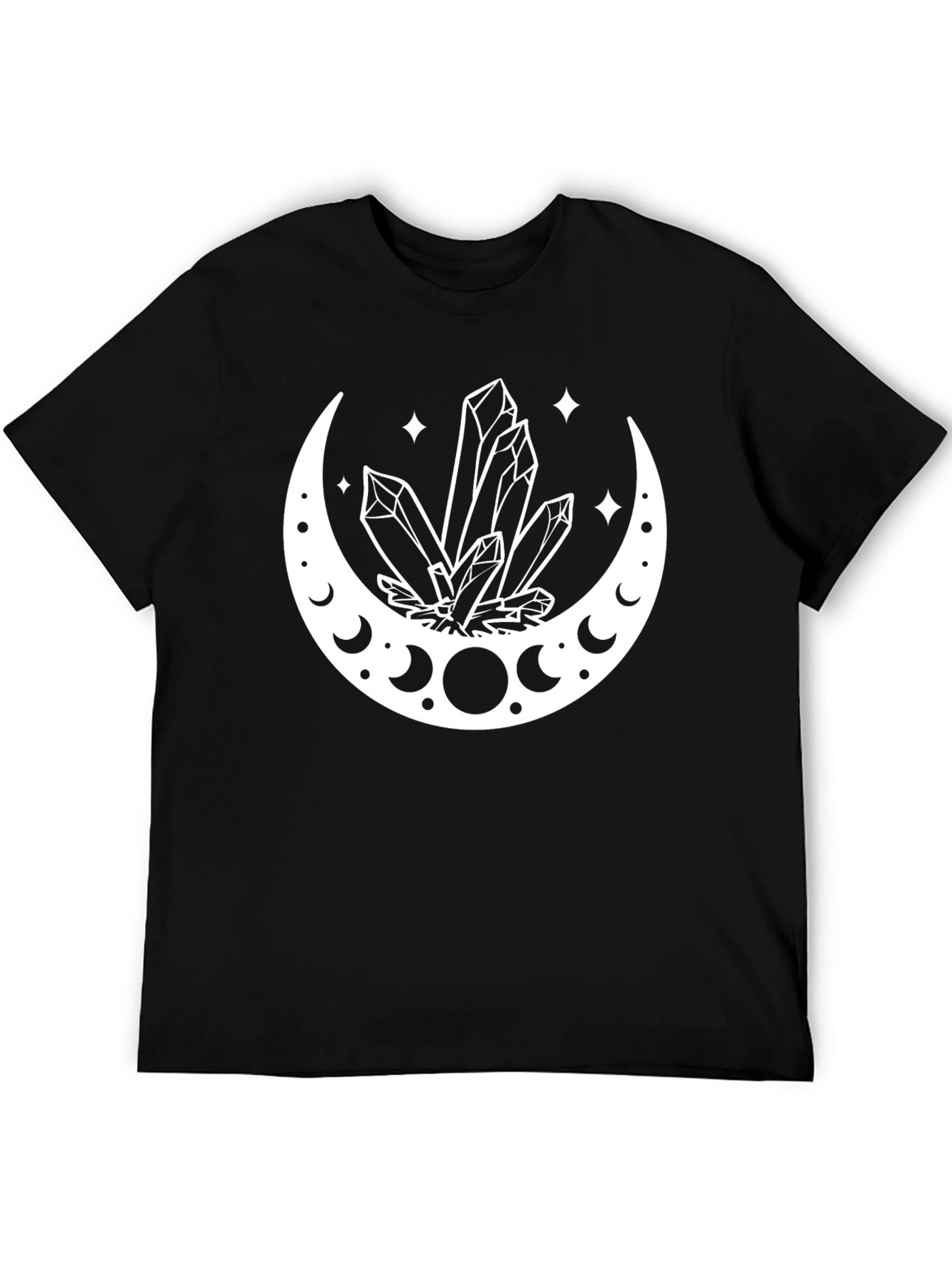Black Crystals & Crescent Moon Graphic Tee - Black view 5