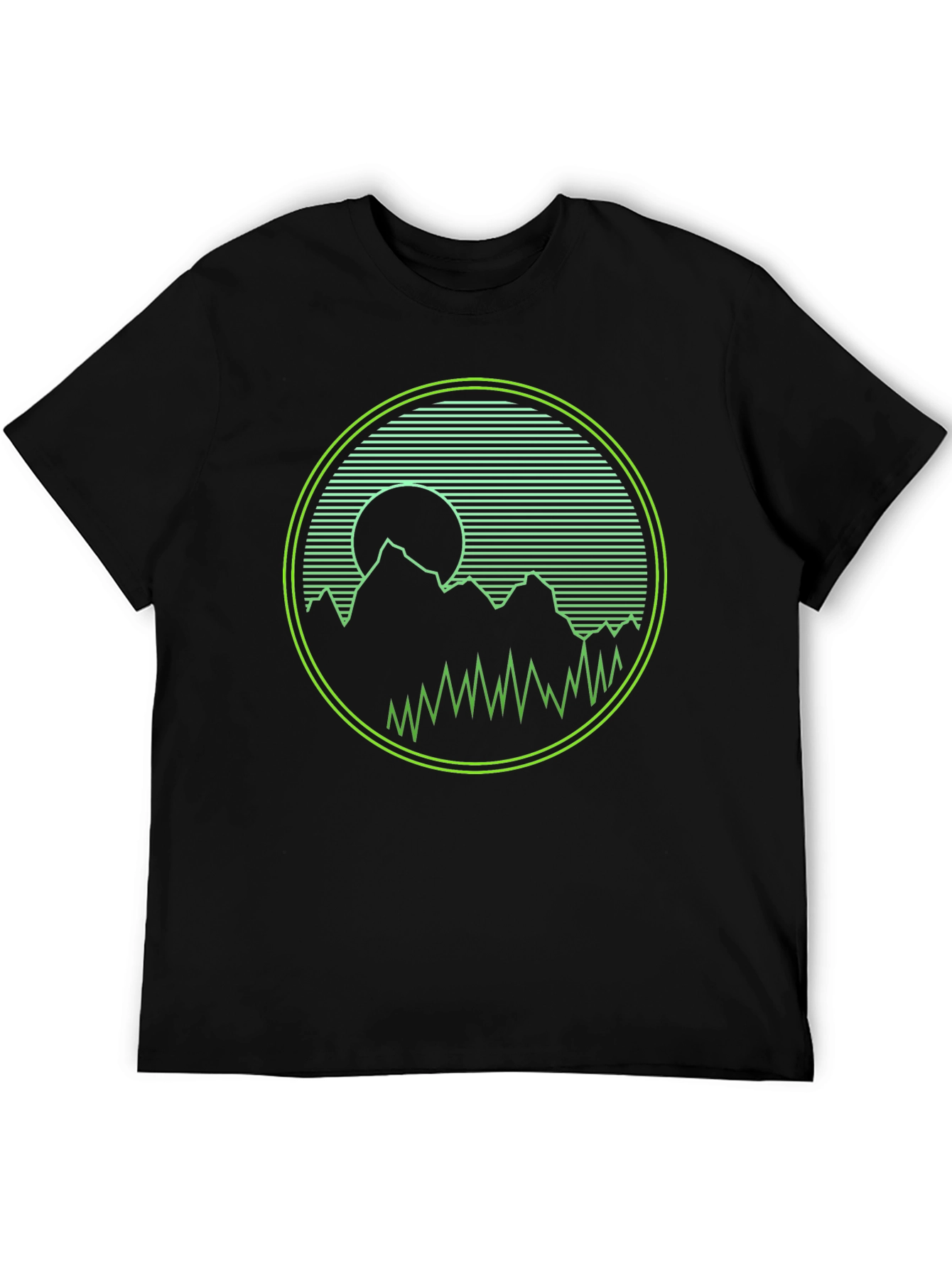 Black Neon Mountainscape Graphic Tee view 5