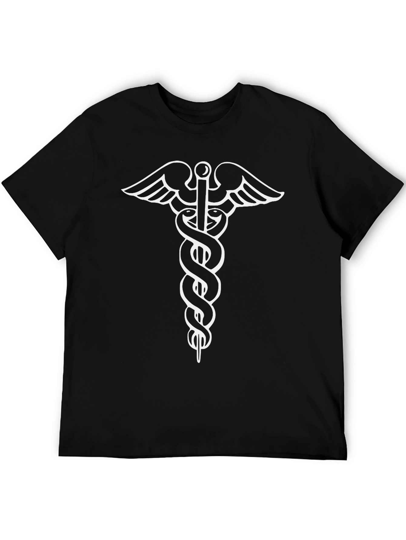 Black Medical Symbol T-Shirt - Caduceus Graphic Tee view 5