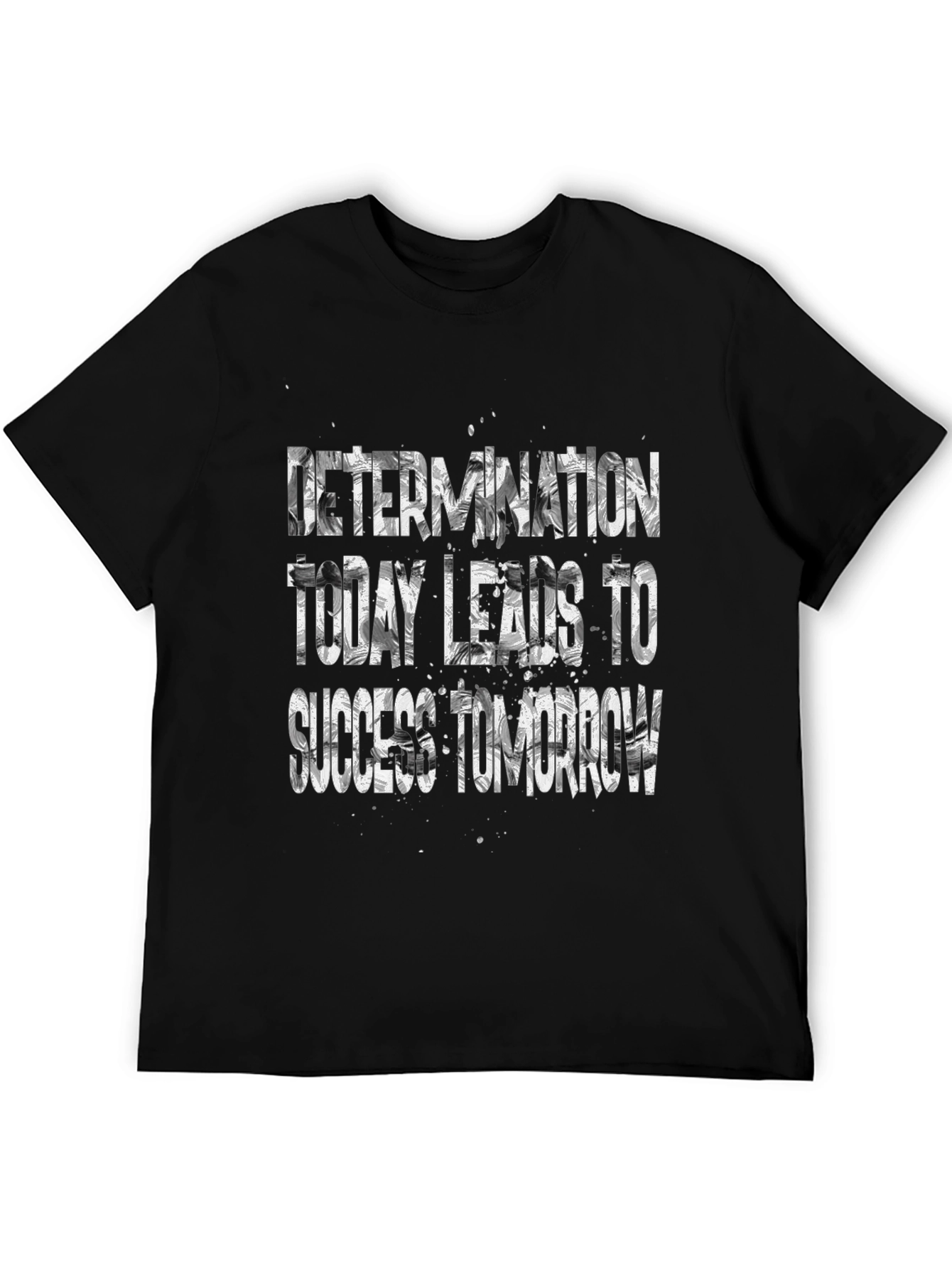 Black Motivational Black T-Shirt - Determination Leads to Success view 5
