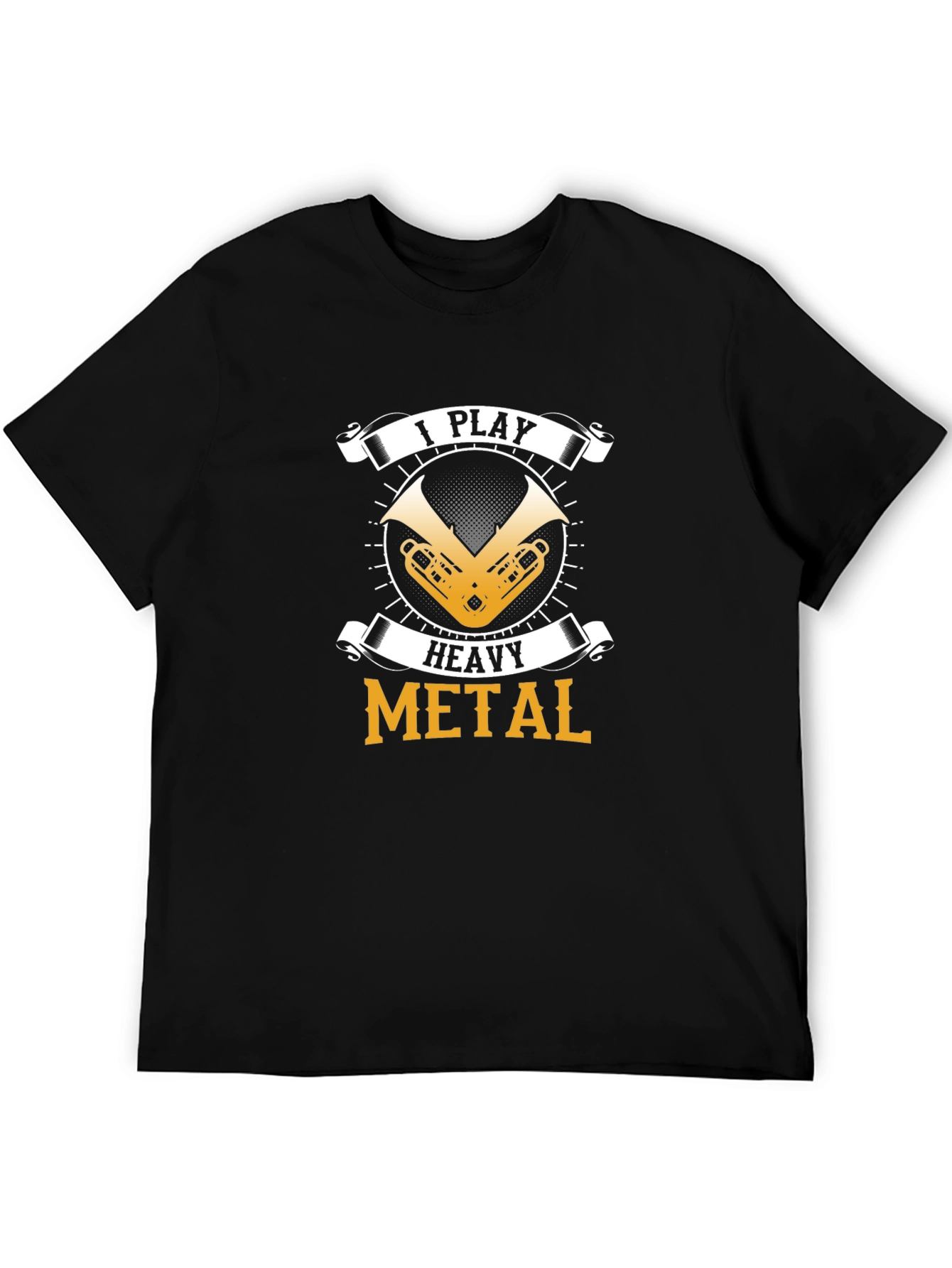 Black I Play Heavy Metal T-Shirt view 5