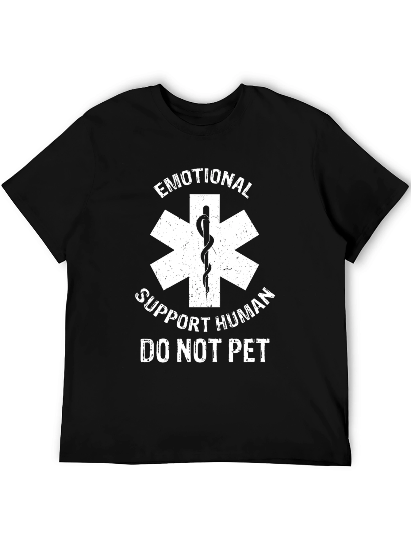 Black Emotional Support Human T-Shirt - Do Not Pet view 5