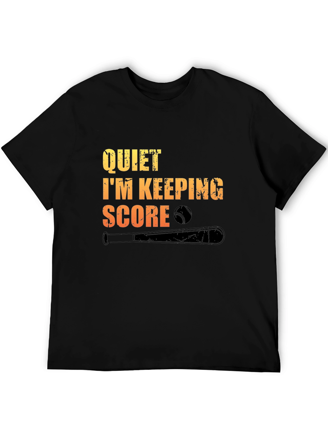Black Quiet I'm Keeping Score Baseball T-Shirt view 5