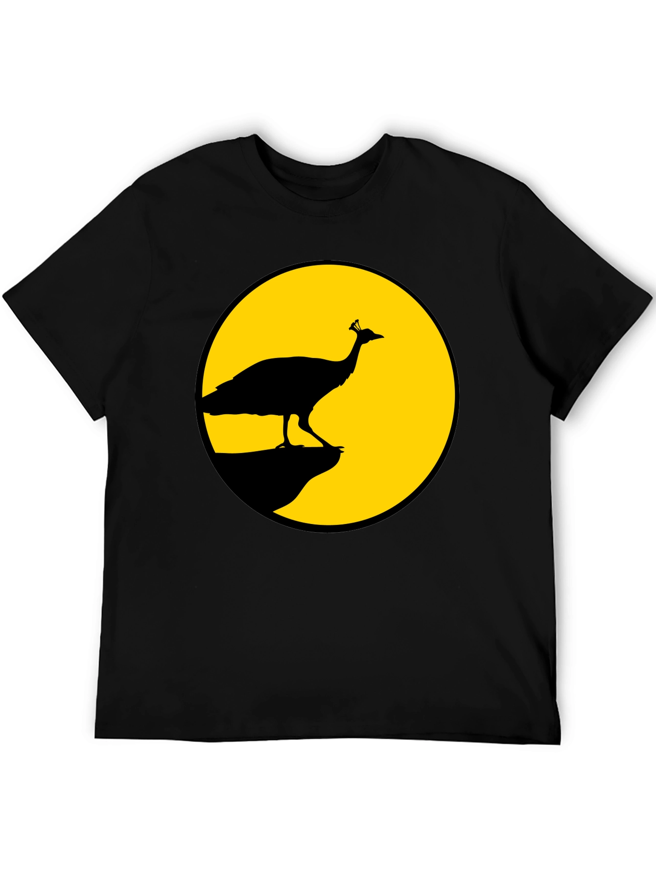 Peacock Silhouette T-Shirt - Black - 5