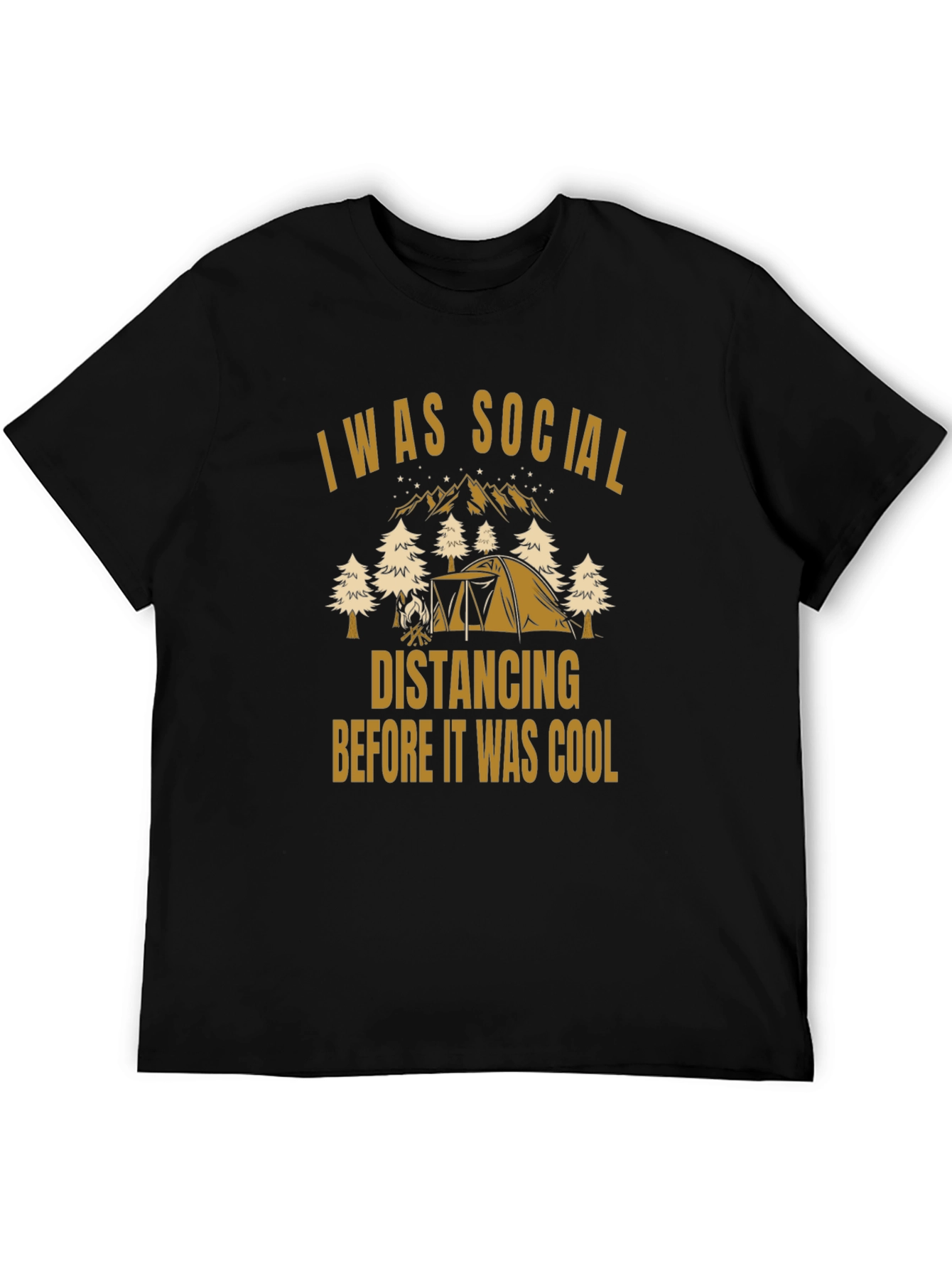 Black I Was Social Distancing Before It Was Cool T-Shirt view 5