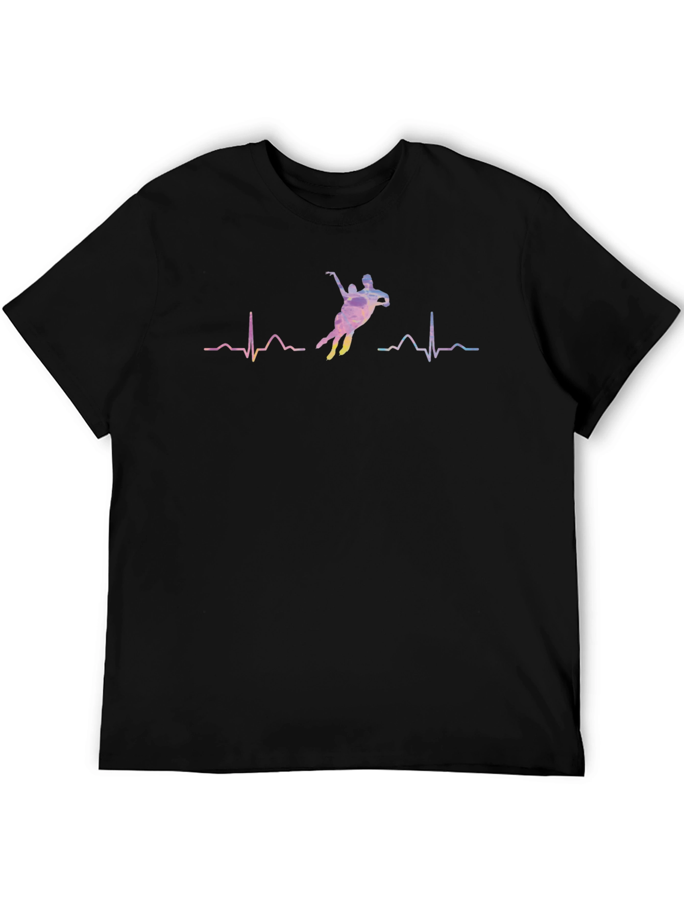 Black Dancing Heartbeat Graphic Tee - Stylish Comfort view 5