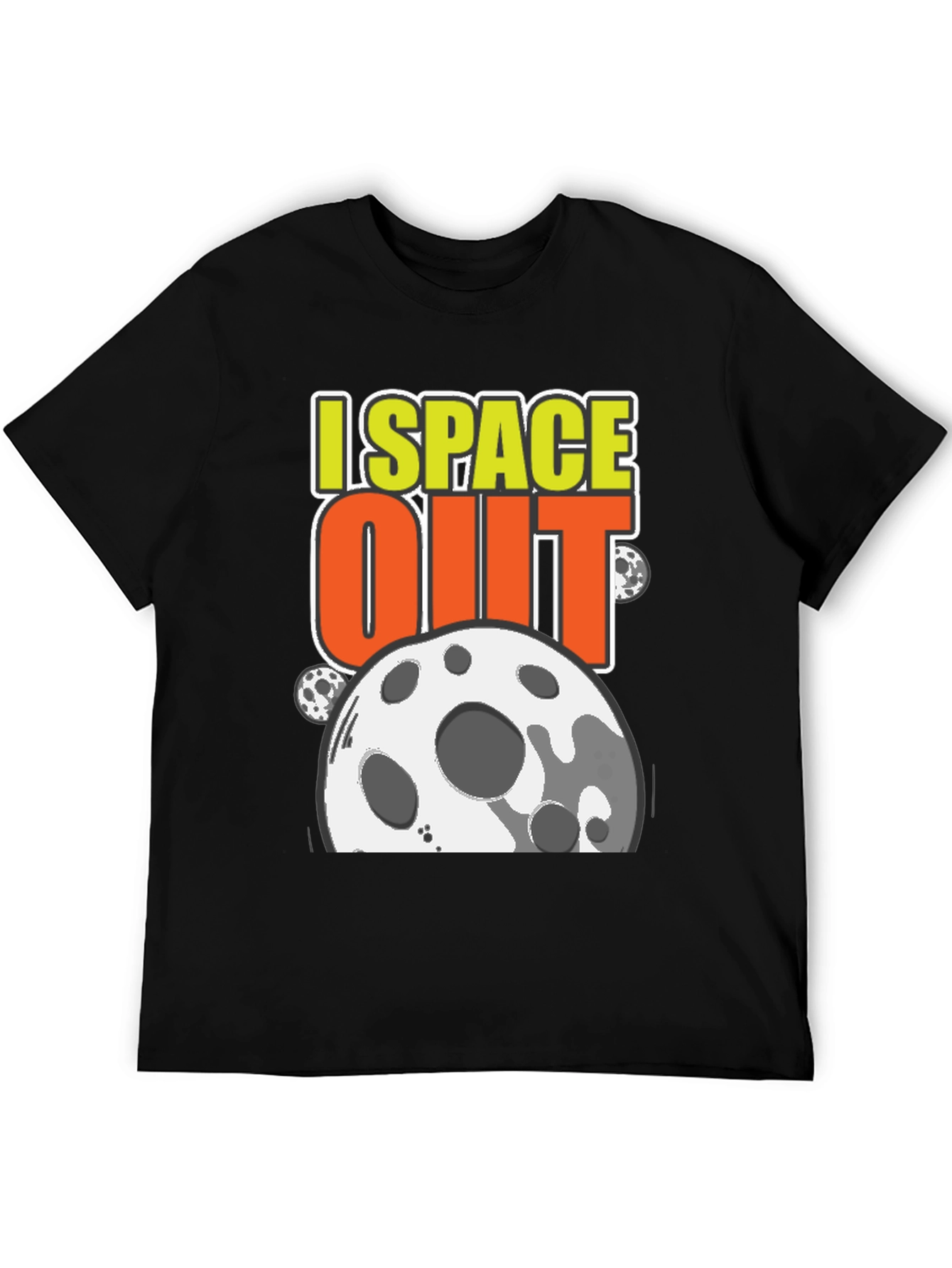 Black I Space Out T-Shirt - Black Cotton Blend view 5