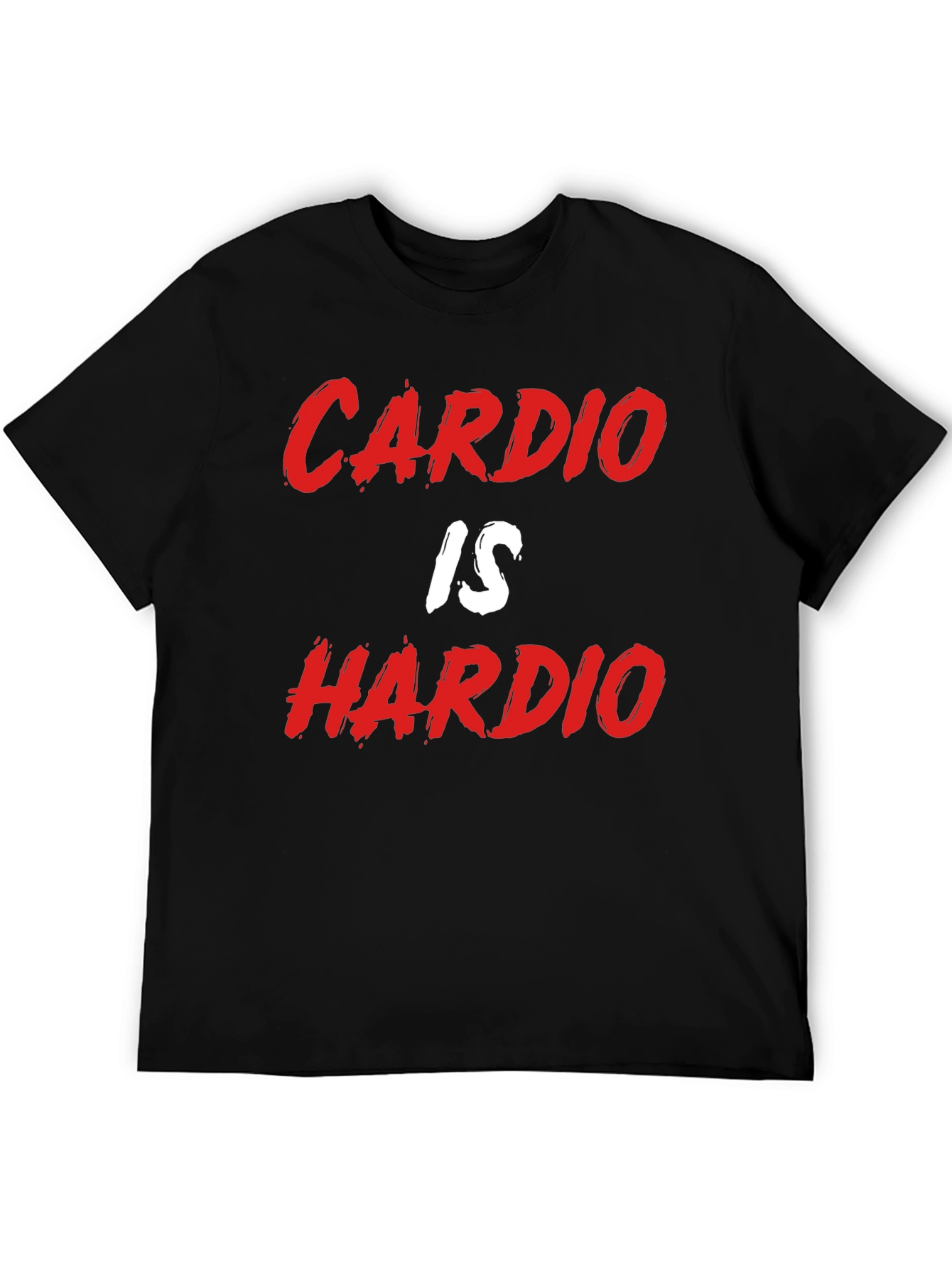 Black Cardio Is Hardio Funny Gym Workout Black T-Shirt view 5