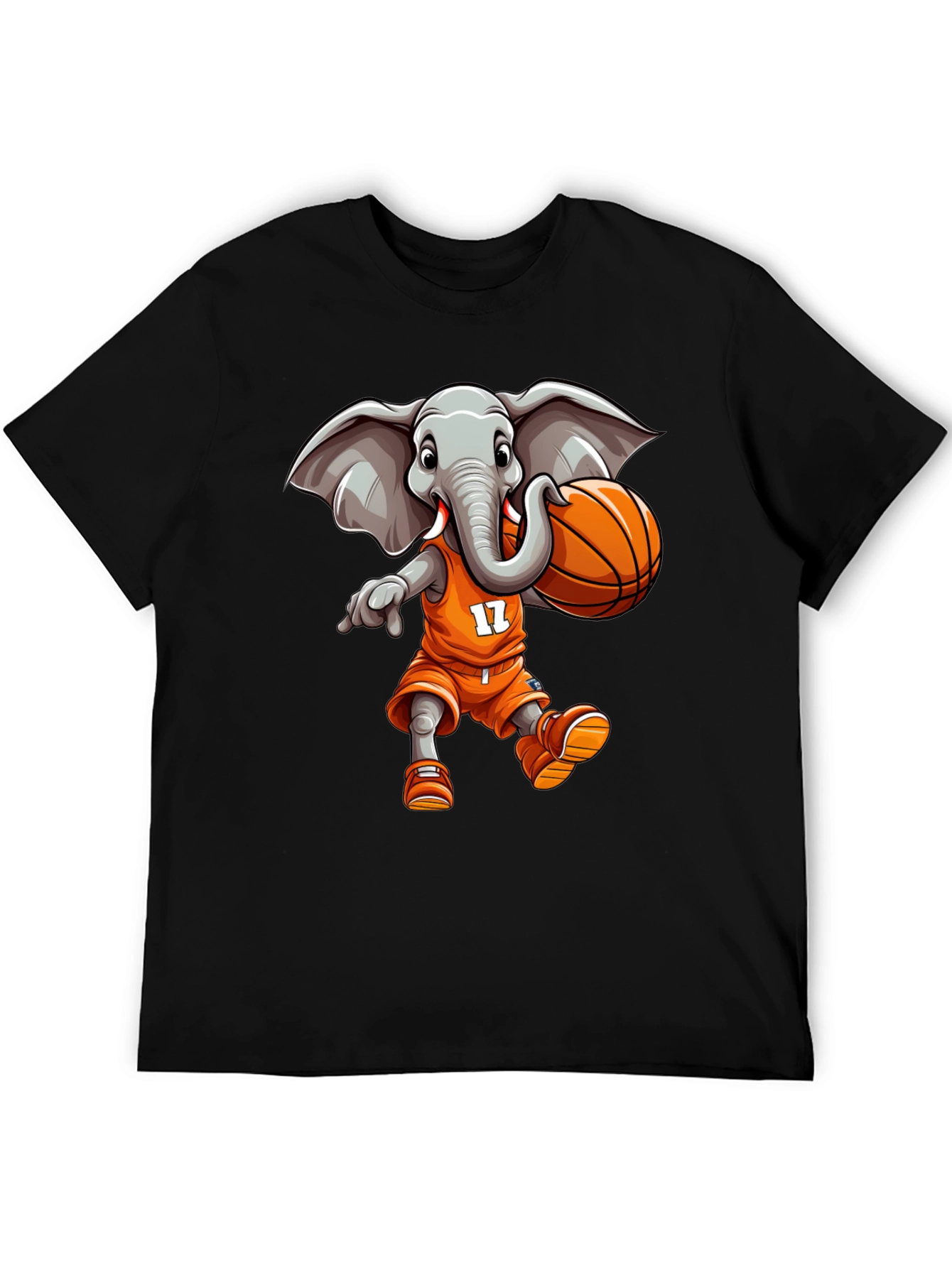 Black Elephant Basketball Player T-Shirt view 5