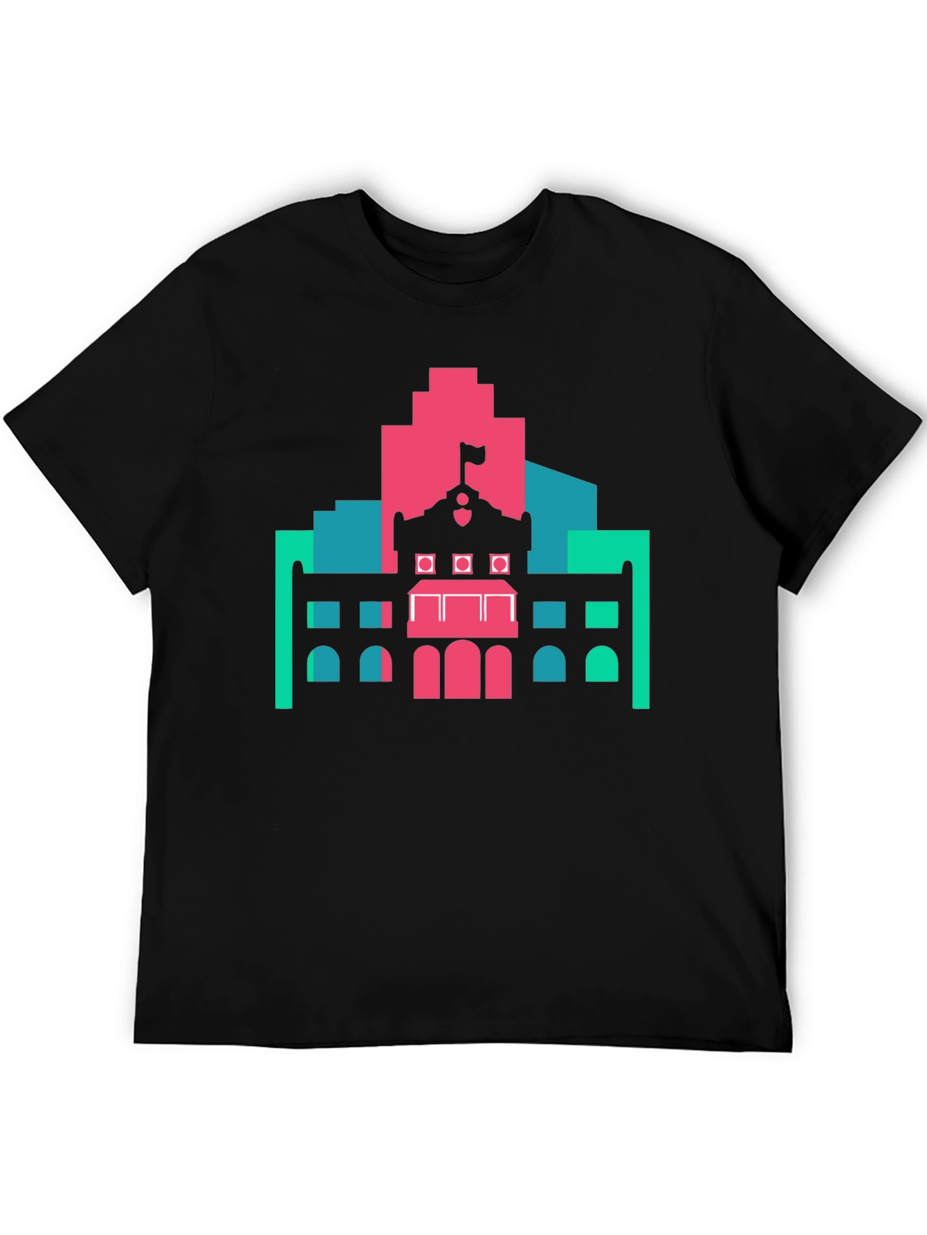 Black Architectural Graphic Tee - Modern Building Design view 5