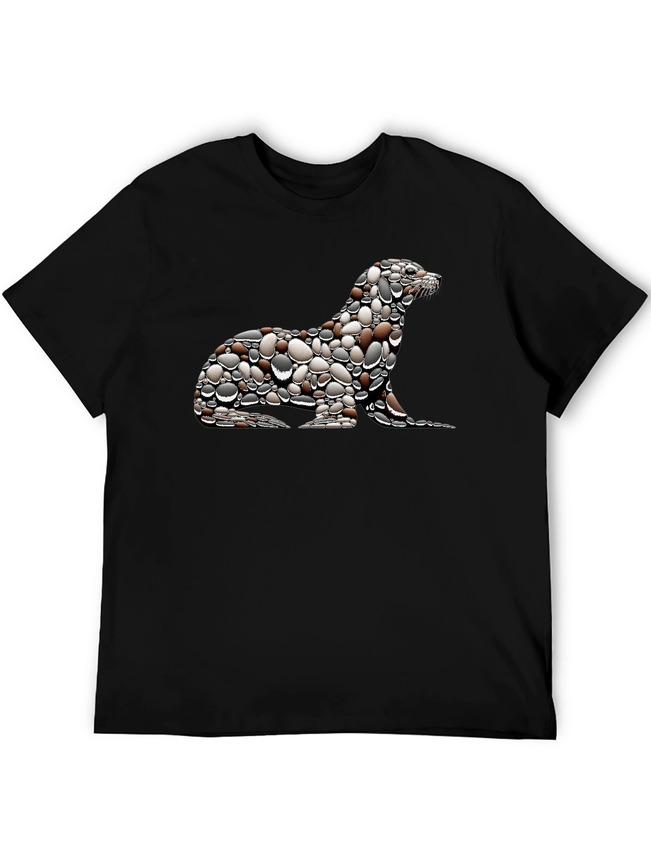 Black Unique Pebble Seal Graphic Tee view 5