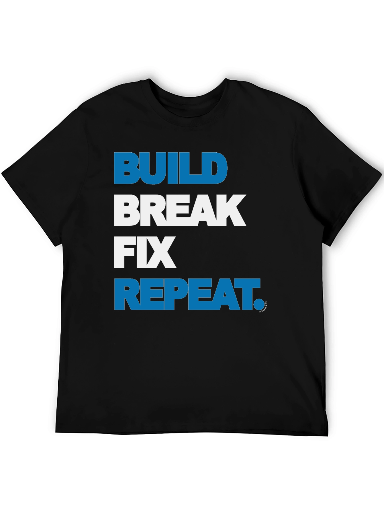 Black Build Break Fix Repeat Graphic T-Shirt view 5
