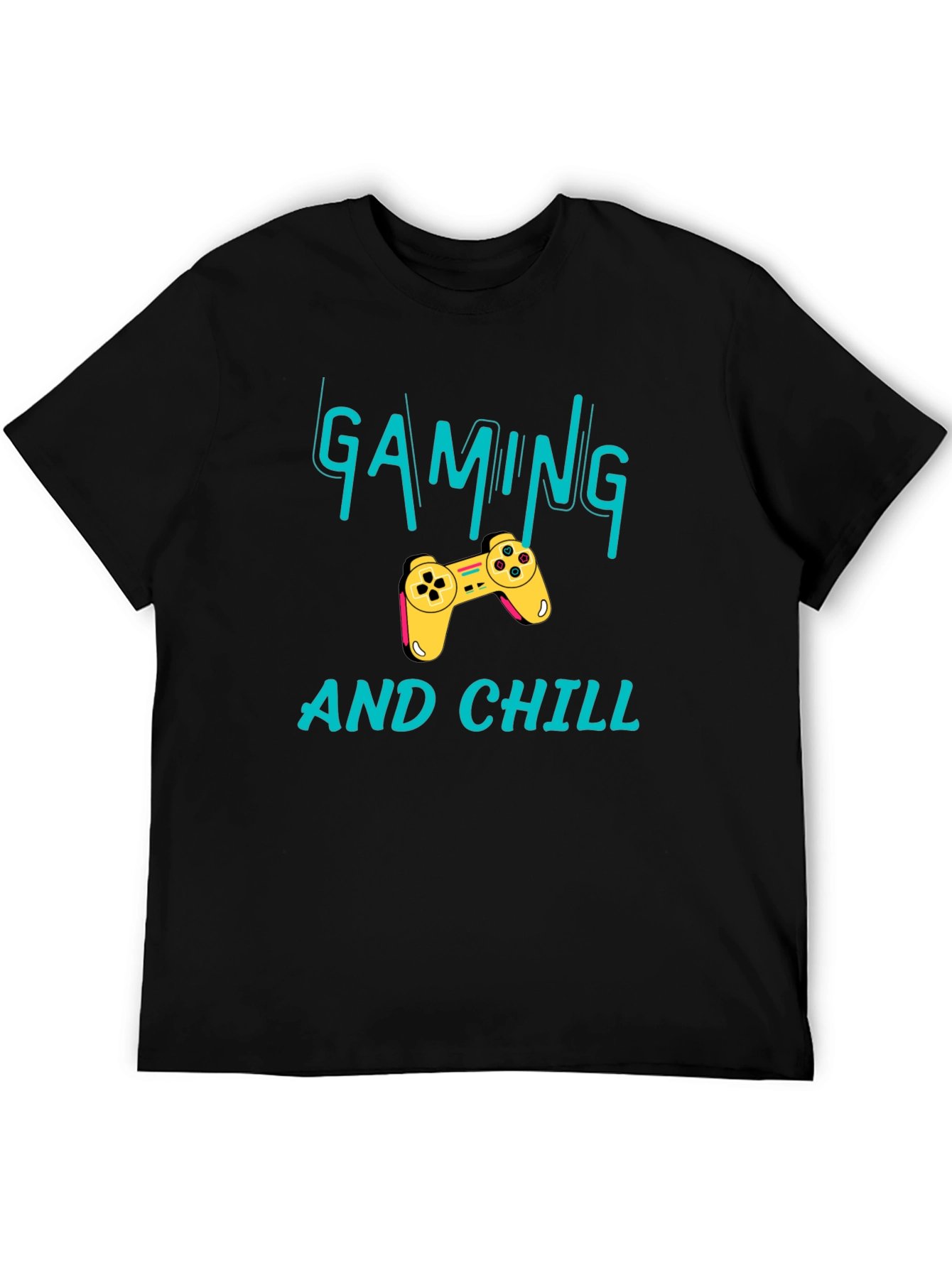 Black Gaming and Chill Black T-Shirt - Gamer Apparel view 5