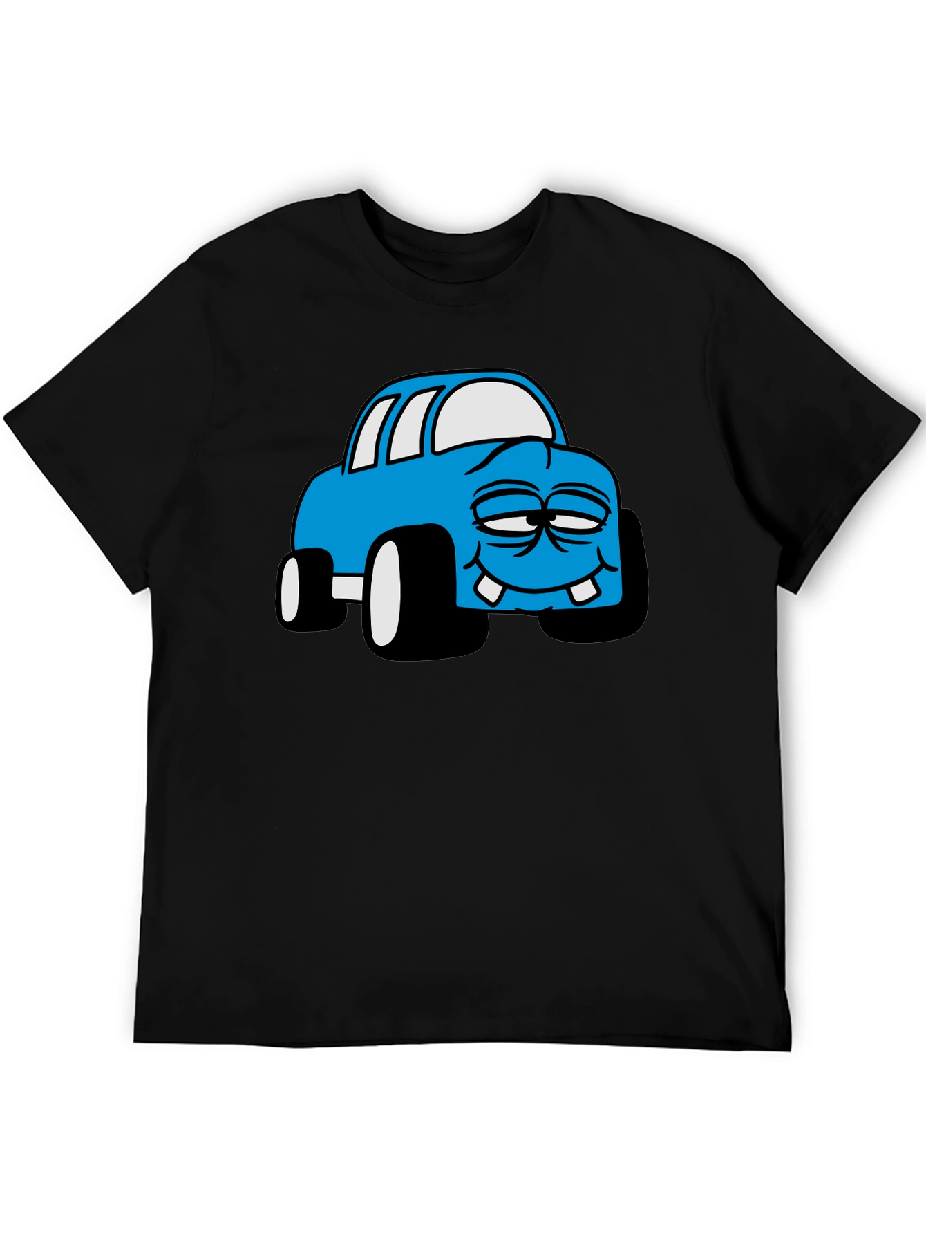 Black Cartoon Monster Car Graphic Black T-Shirt view 5