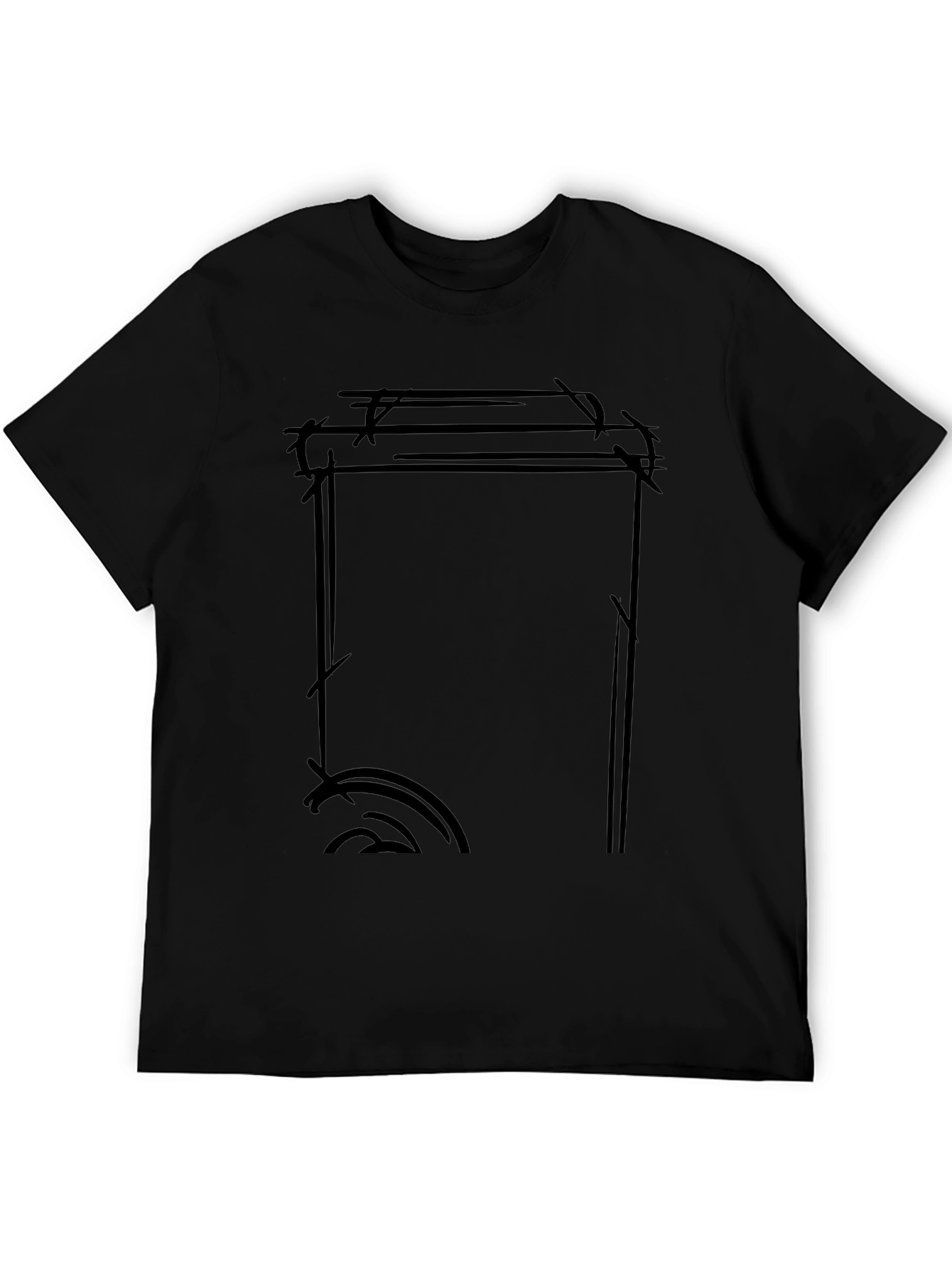Black Edgy Graphic Print Black T-Shirt view 5