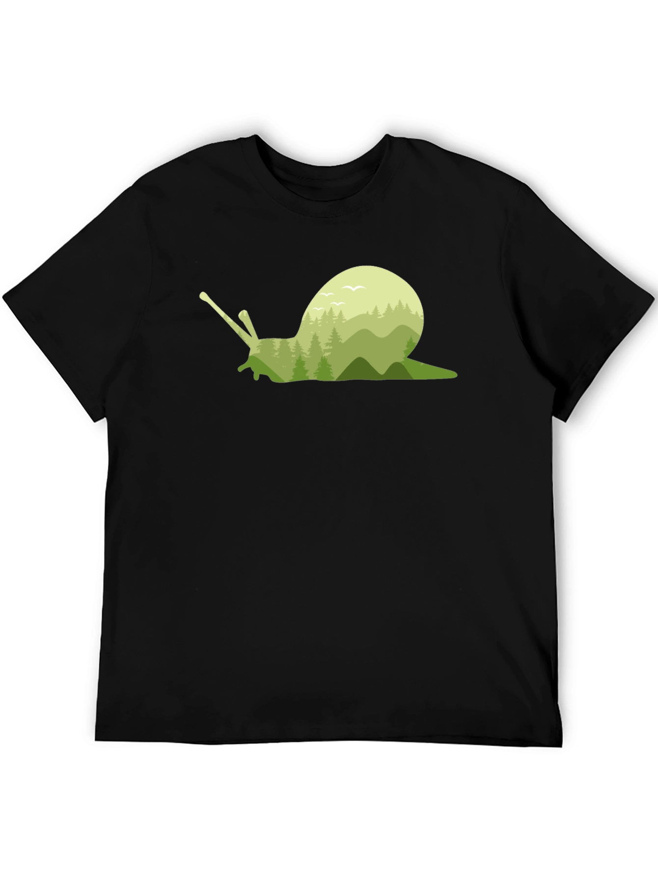 Black Nature Snail Graphic Tee - Soft Cotton Blend view 5