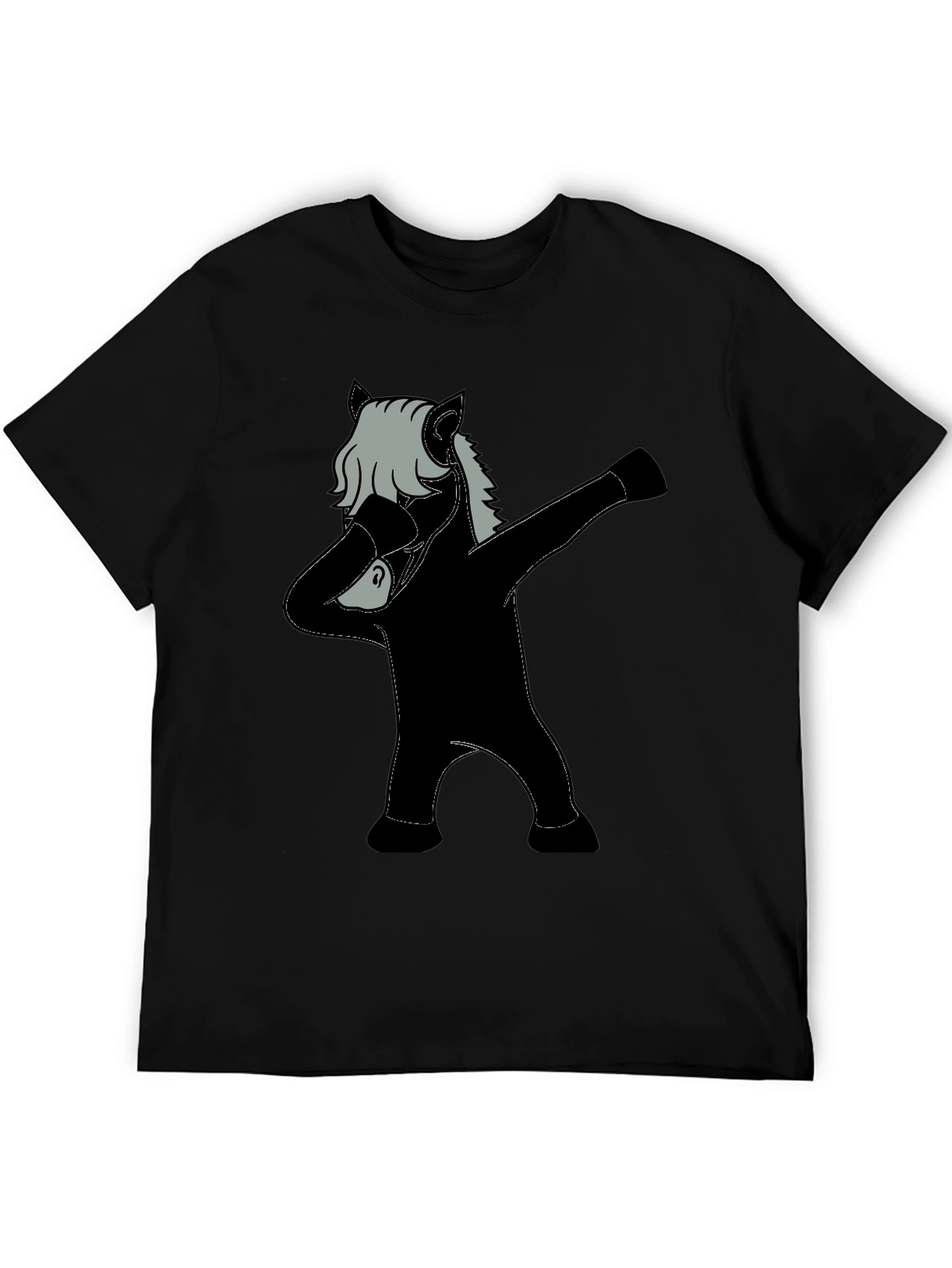 Black Dabbing Horse Graphic Tee - Black view 5