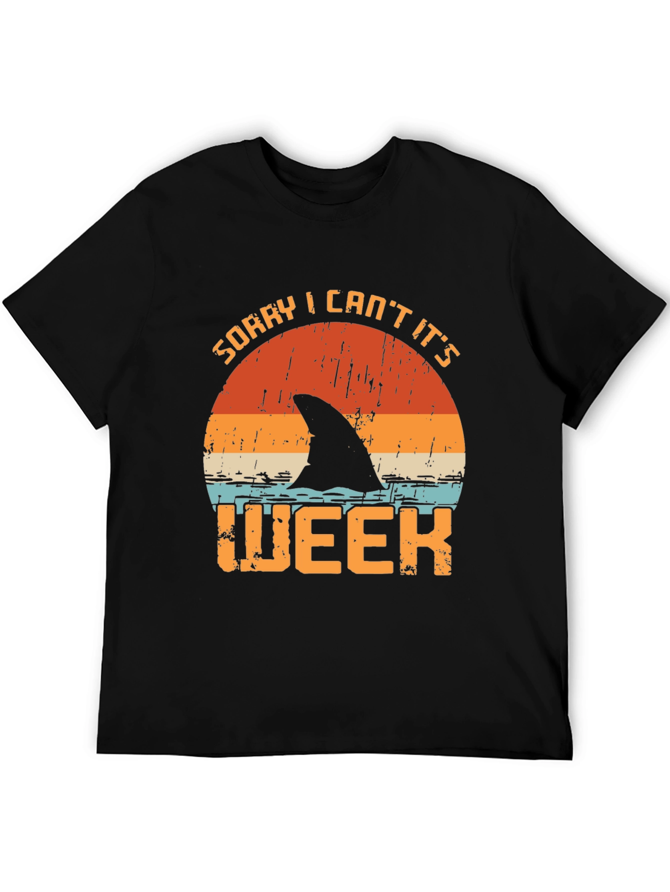 Black Sorry I Can't It's Shark Week T-Shirt view 5