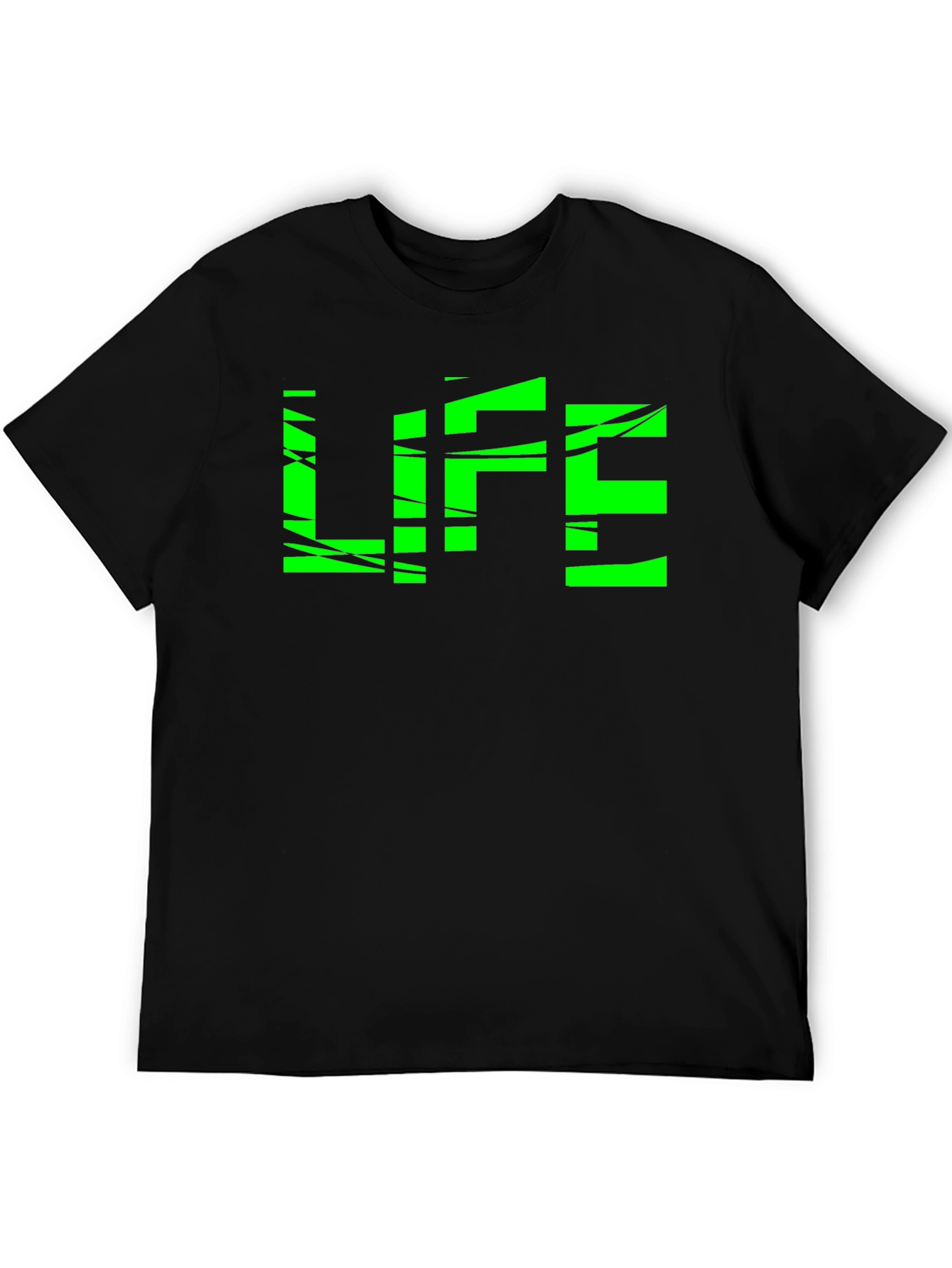 Black Green "LIFE" Graphic Black T-Shirt view 5