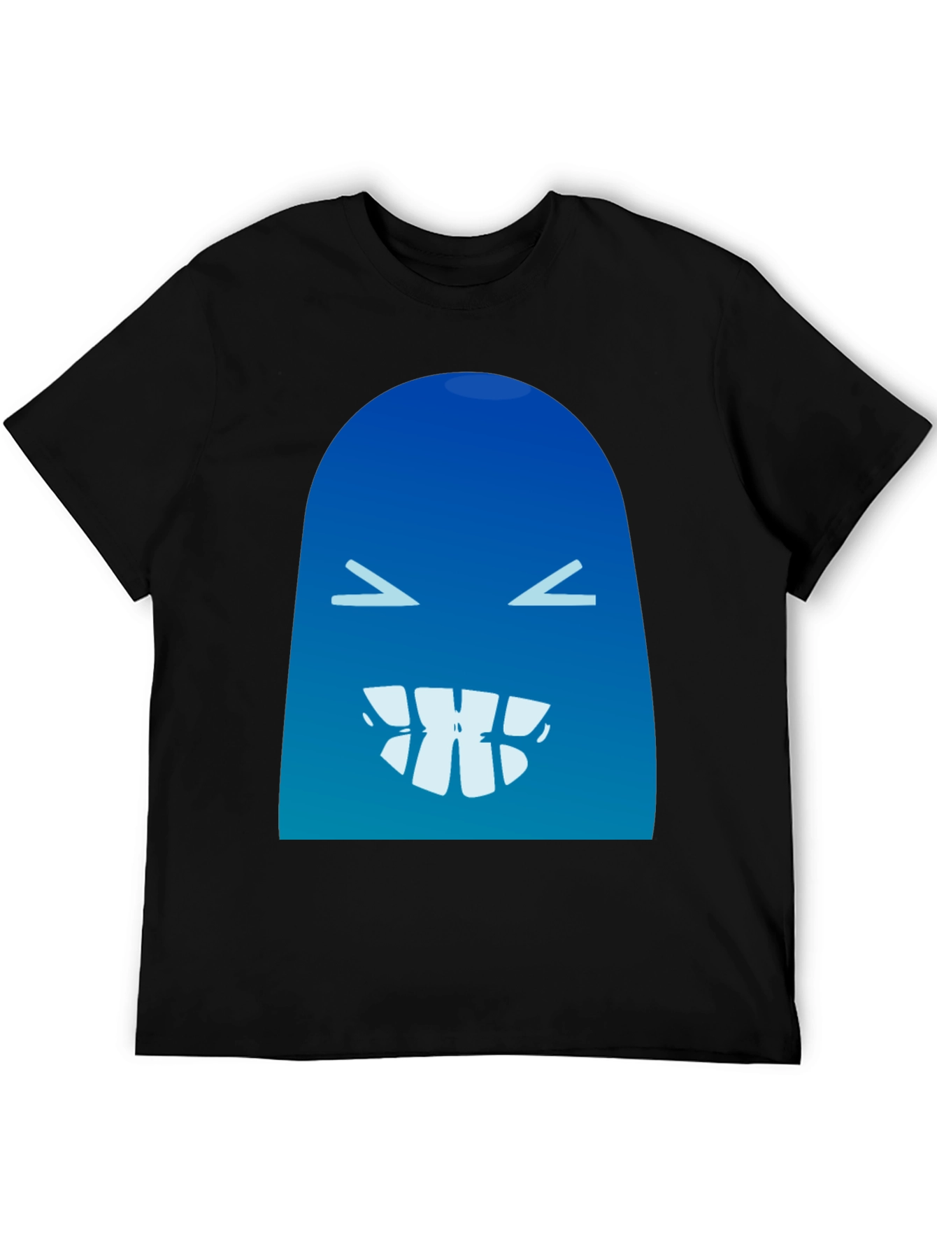 Black Funny Blue Monster Graphic T-Shirt view 5