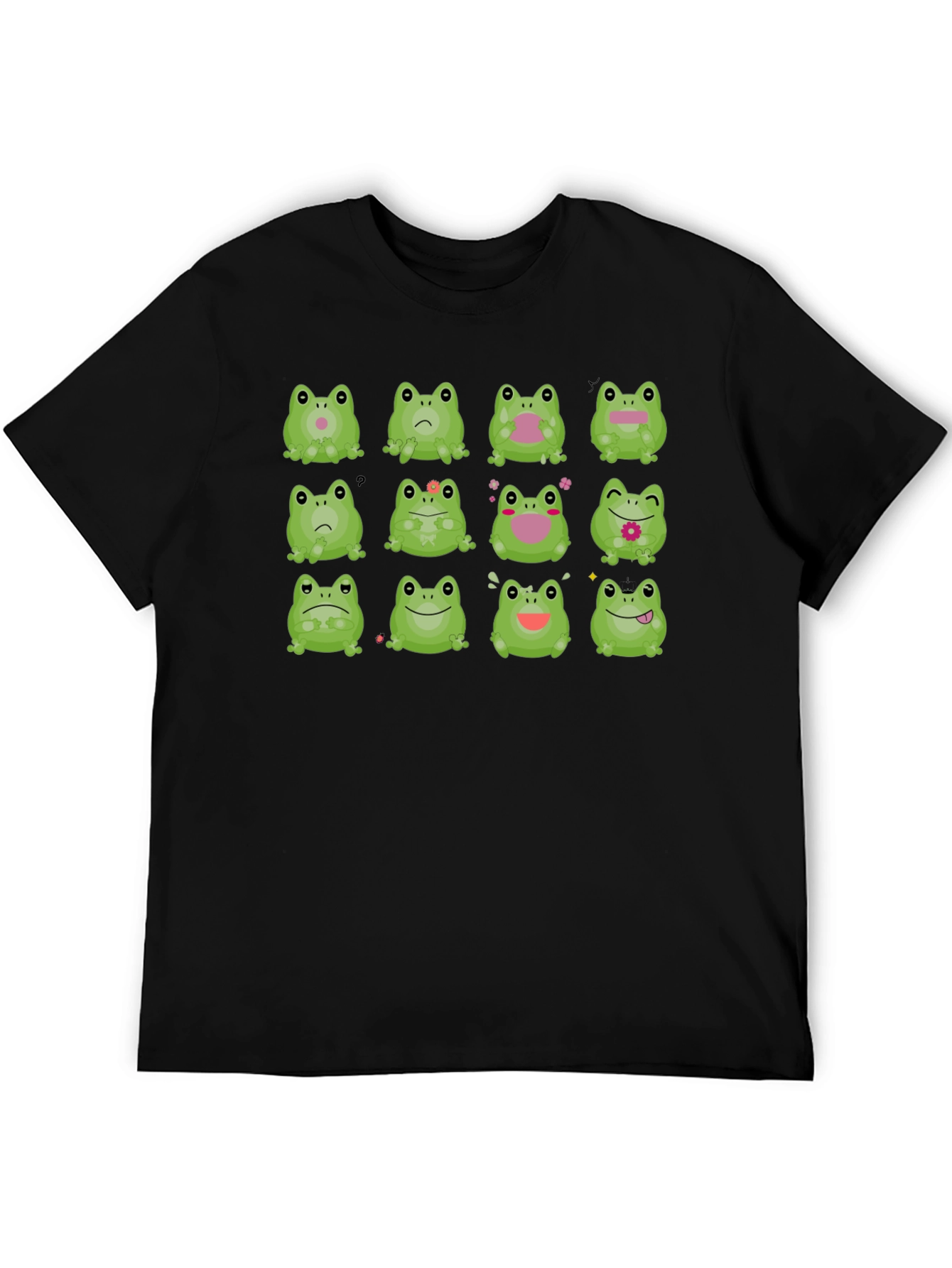 Black Frog Expression Black T-Shirt - Unisex view 5