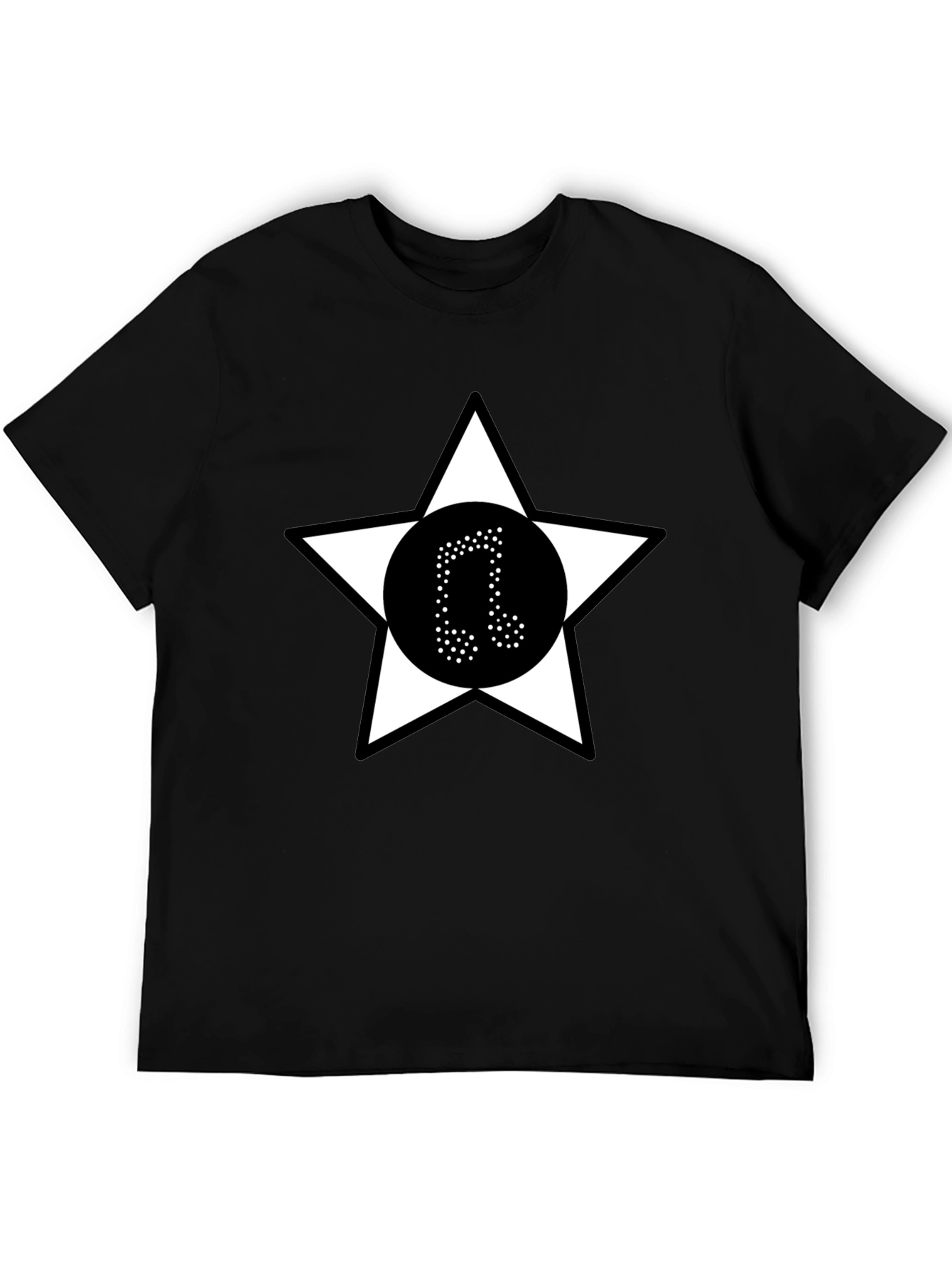 Black Star Music Note Black T-Shirt view 5