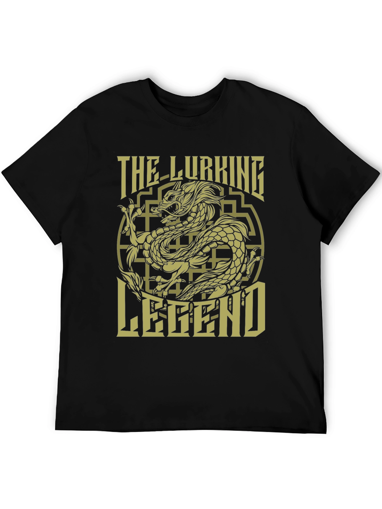 Black The Lurking Legend Dragon Graphic T-Shirt view 5