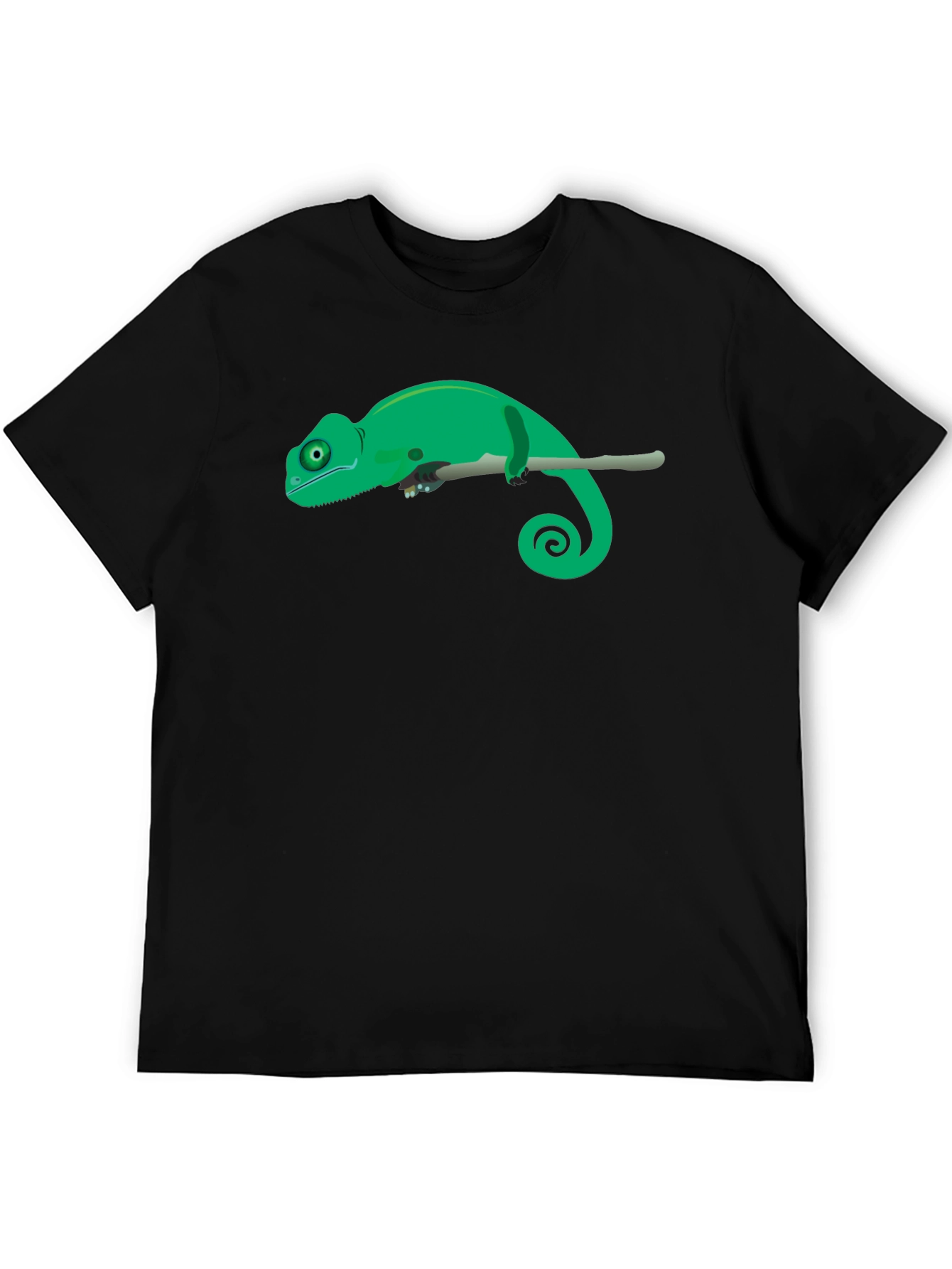 Black Chameleon Graphic Tee - Black Cotton T-Shirt view 5
