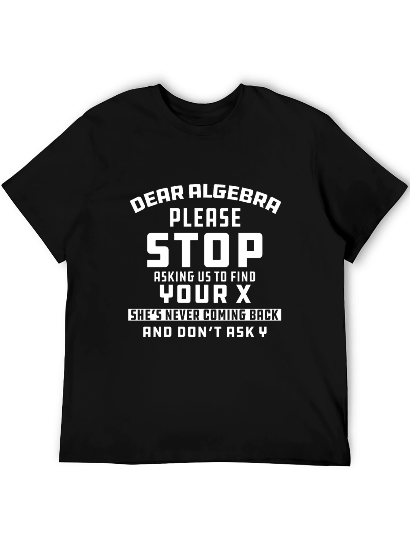 Black Dear Algebra Graphic Tee - Funny Math T-Shirt view 5