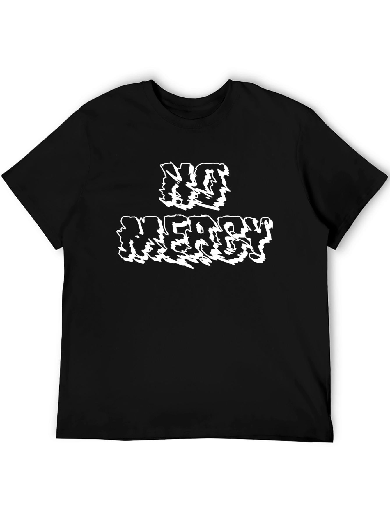 Black No Mercy Graphic Tee - Bold Black T-Shirt view 5