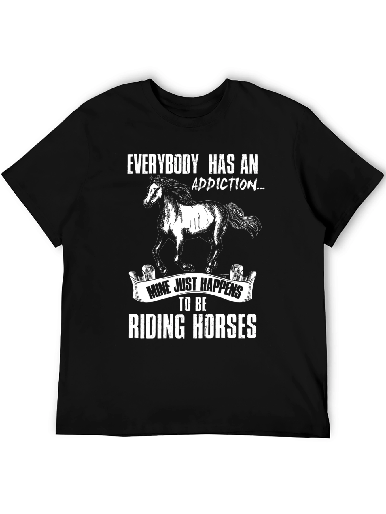Black Riding Horses Addiction T-Shirt view 5