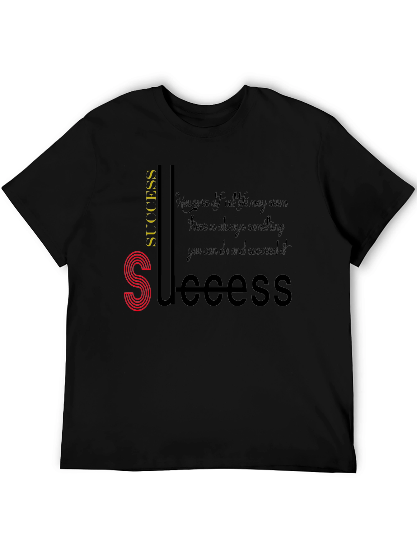 Black Motivational Success Graphic T-Shirt view 5