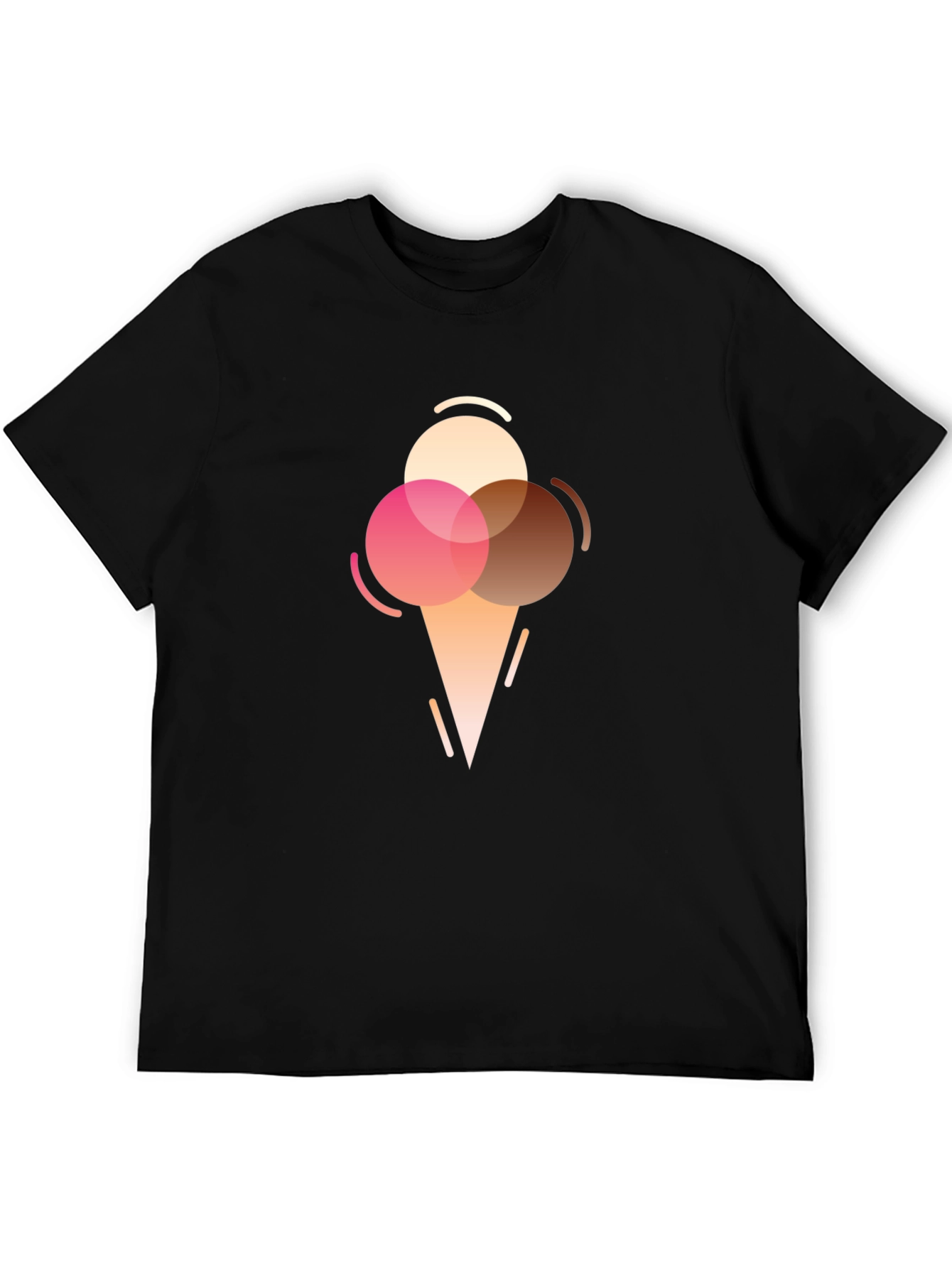 Black Ice Cream Graphic Tee - Modern Dessert Lover T-Shirt view 5