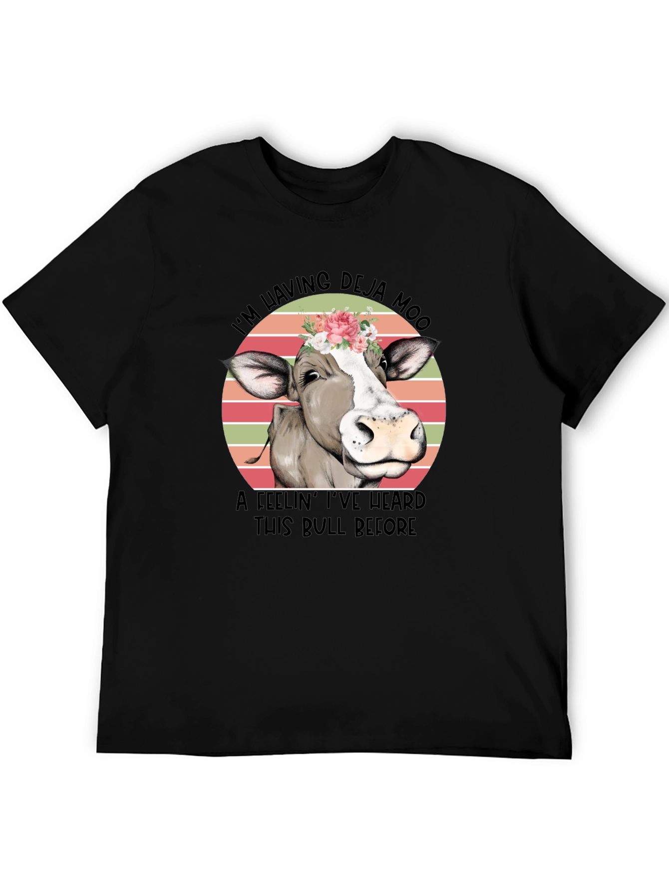 Black Deja Moo Cow Graphic Tee view 5