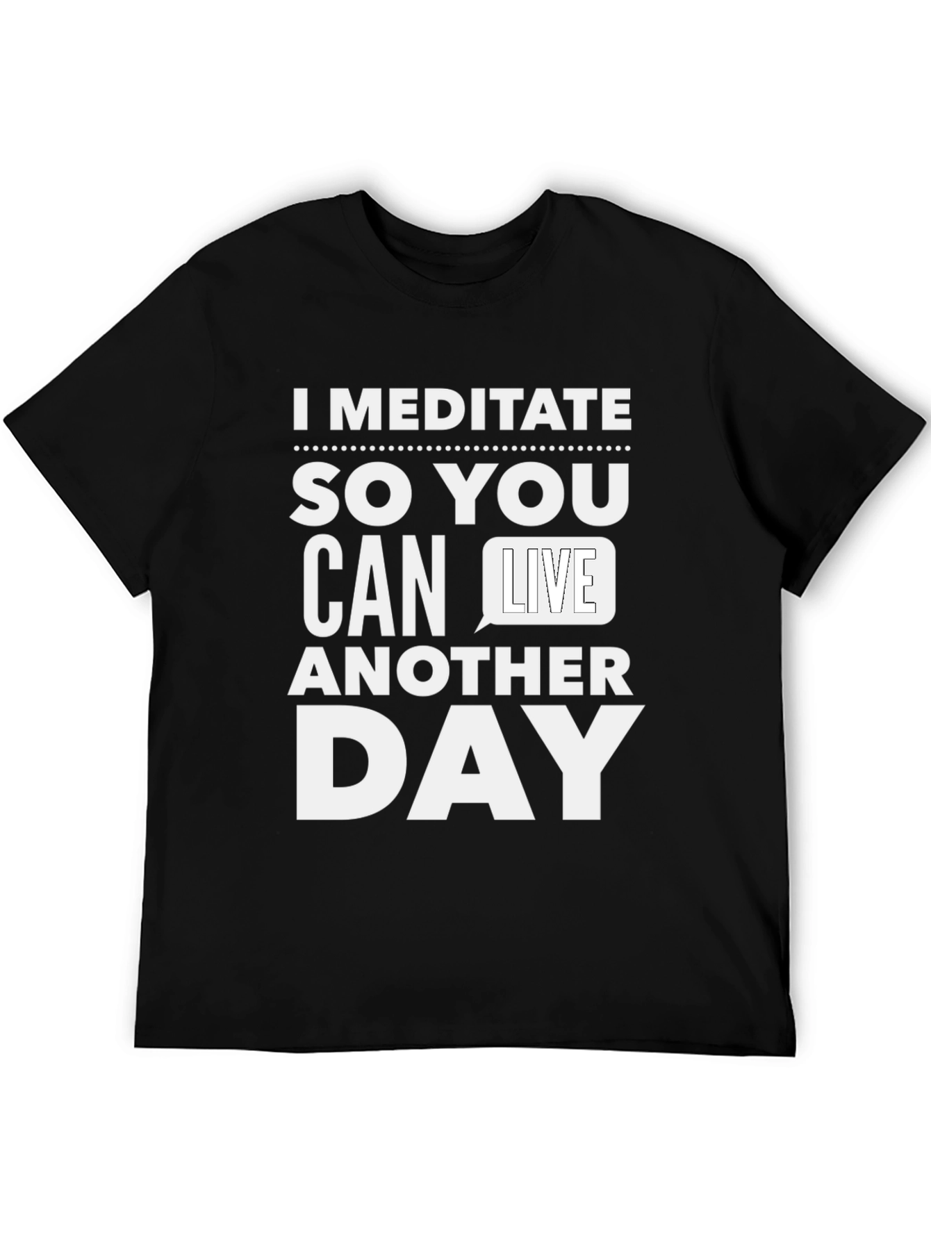 Black Meditate Graphic Tee - Funny Sarcastic T-Shirt view 5