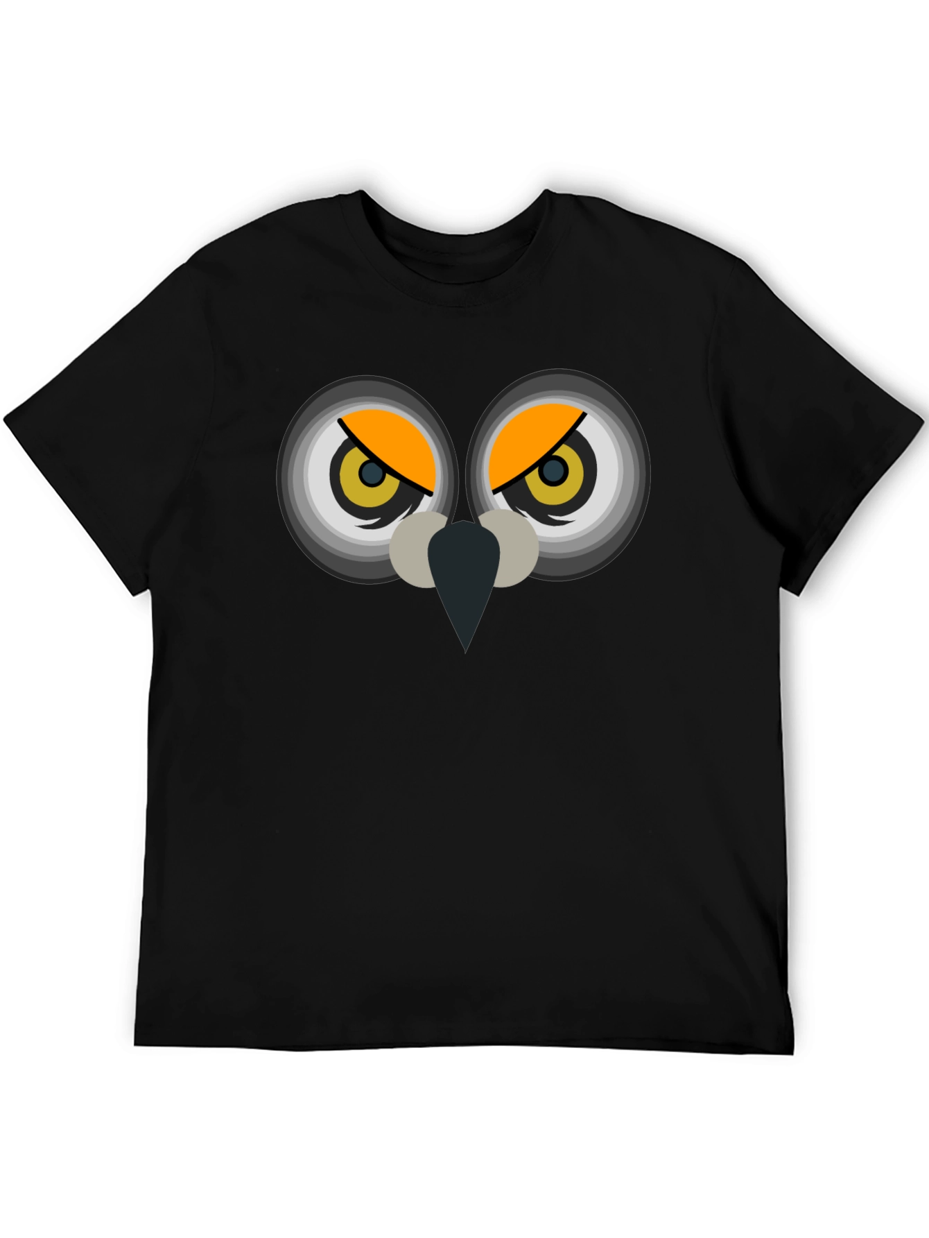 Black Owl Eyes Graphic T-Shirt - Men's Black Tee view 5