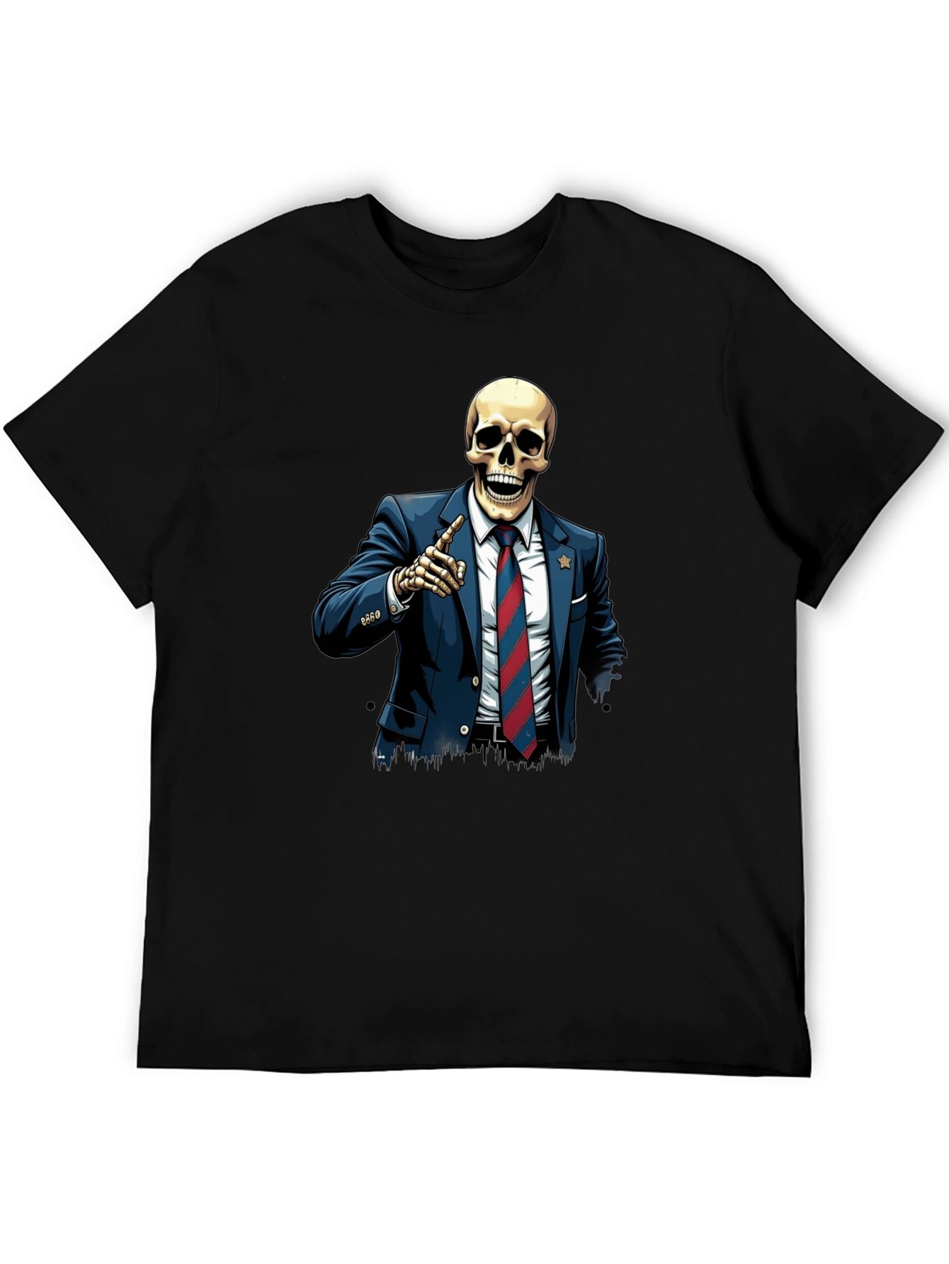 Black Skeleton Politician Graphic Tee view 5