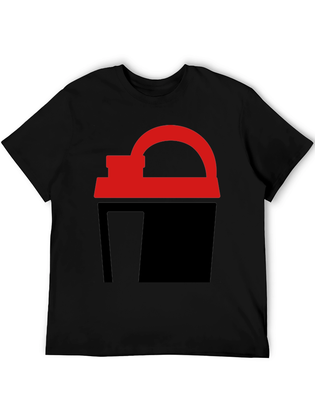 Black Abstract Red & Black Graphic Tee view 5