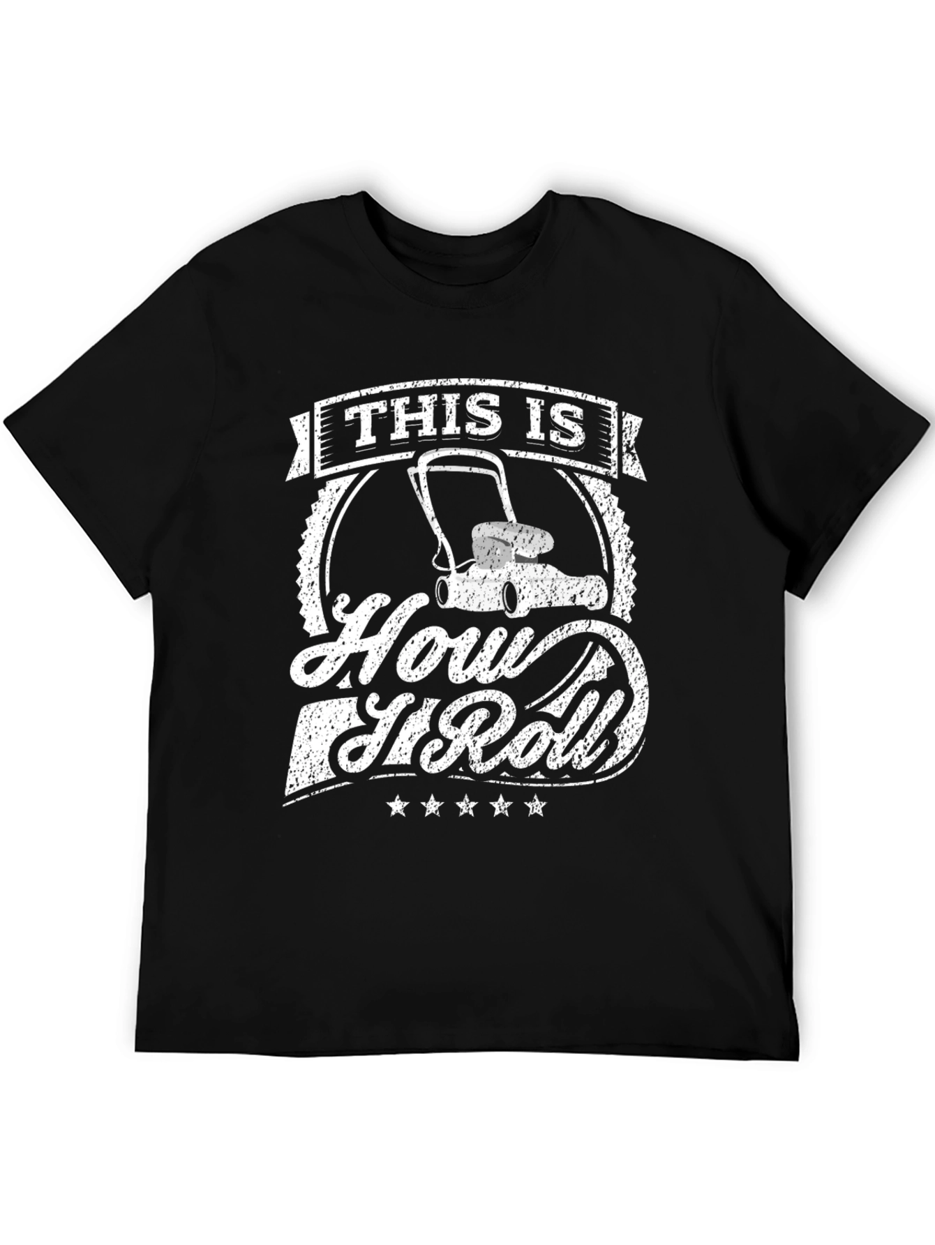 Black This Is How I Roll Lawnmower Graphic T-Shirt view 5