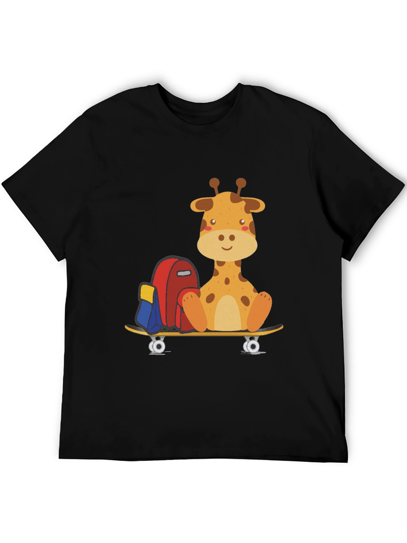 Black Giraffe Skateboard T-Shirt - Cool Graphic Tee view 5