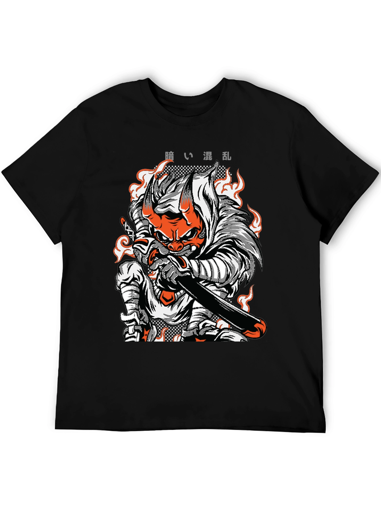 Black Japanese Demon Samurai T-Shirt view 5