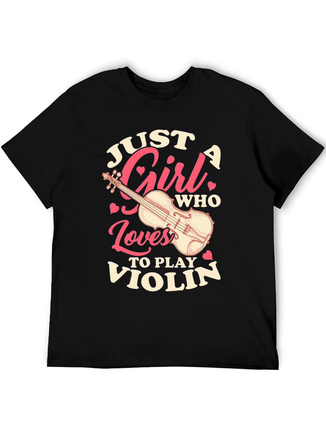 Black Just A Girl Who Loves To Play Violin T-Shirt view 5