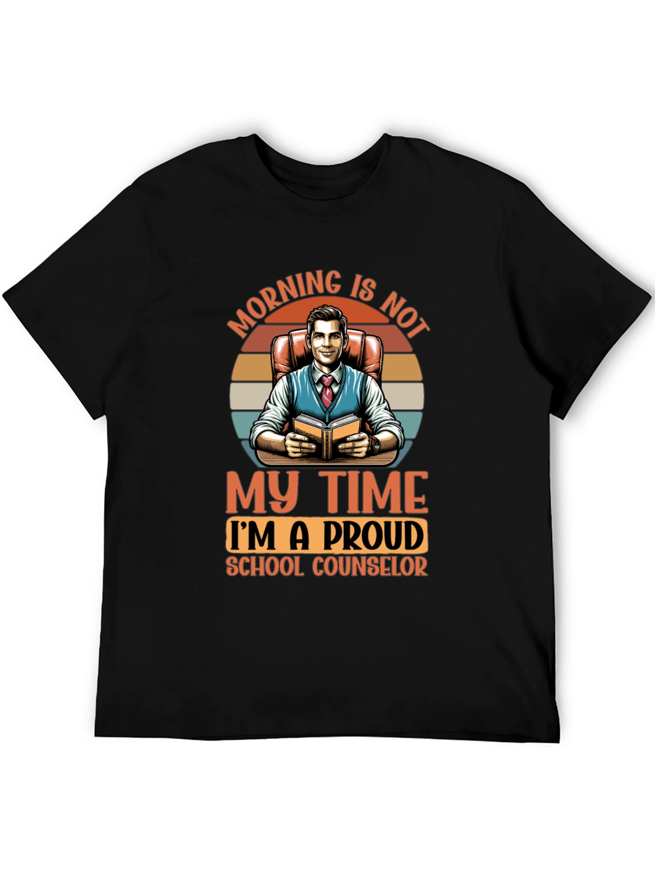 Black Proud School Counselor T-Shirt - Morning Is Not My Time view 5